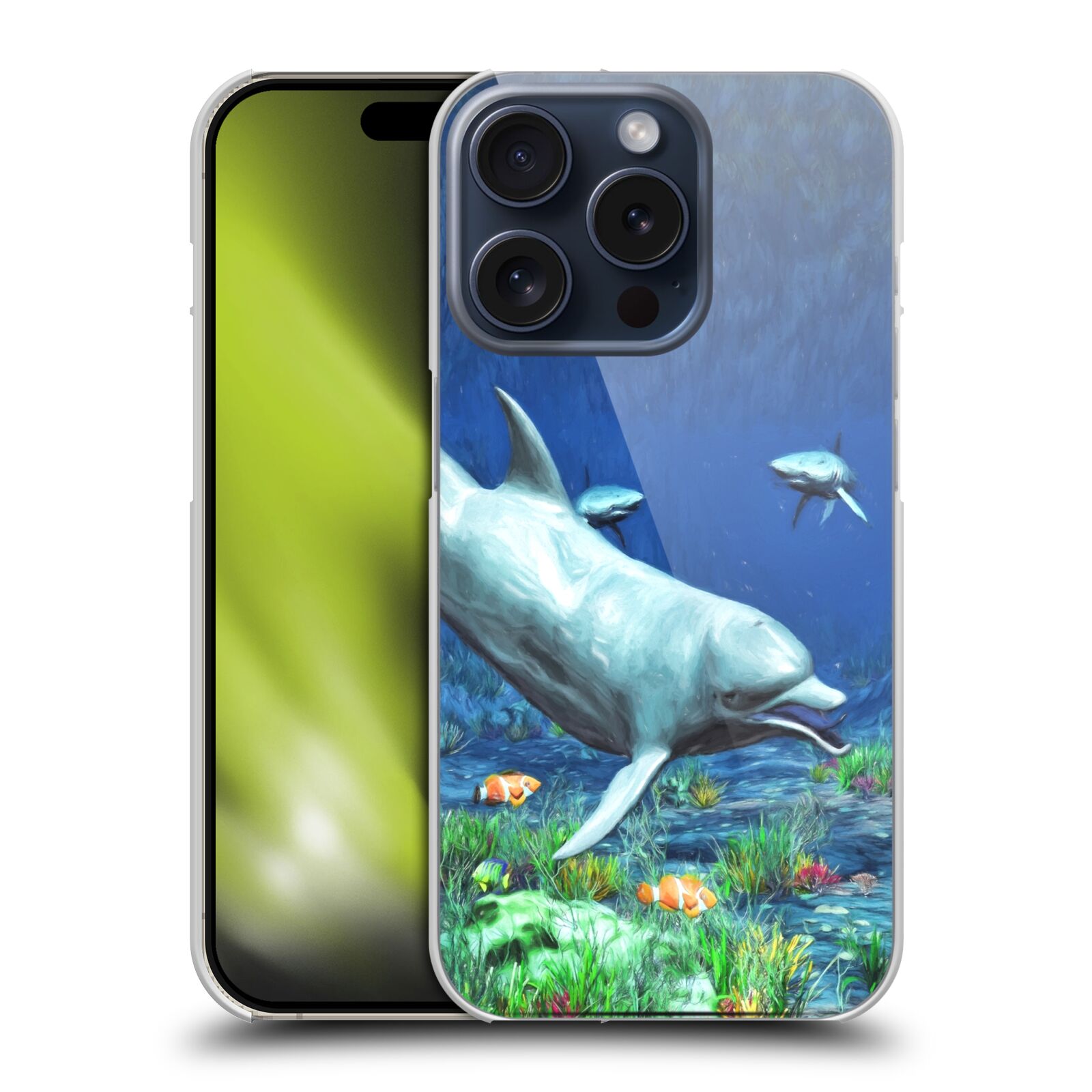 OFFICIAL SIMONE GATTERWE DOLPHINS HARD BACK CASE FOR APPLE iPHONE PHONES