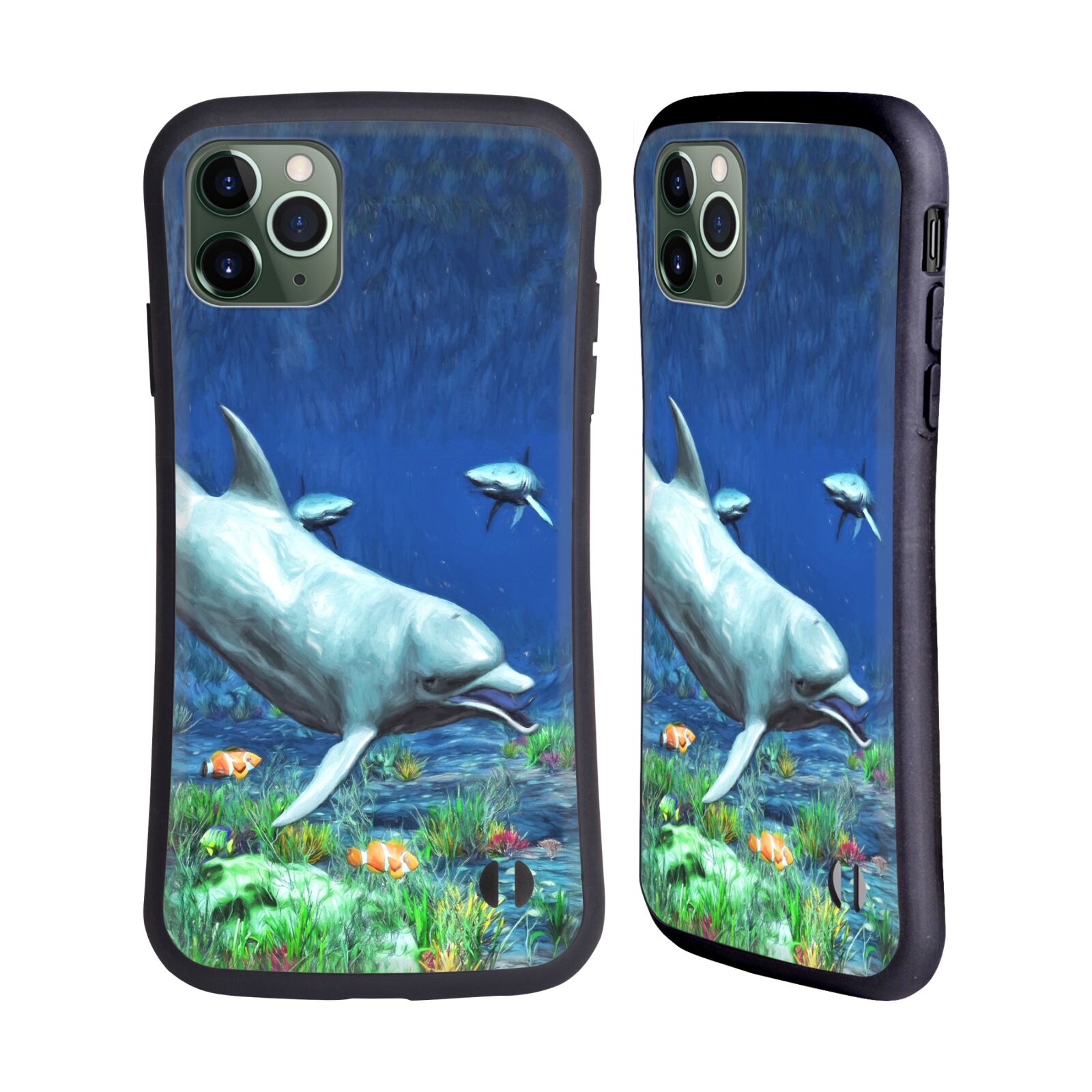 OFFICIAL SIMONE GATTERWE DOLPHINS HYBRID CASE FOR APPLE iPHONES PHONES