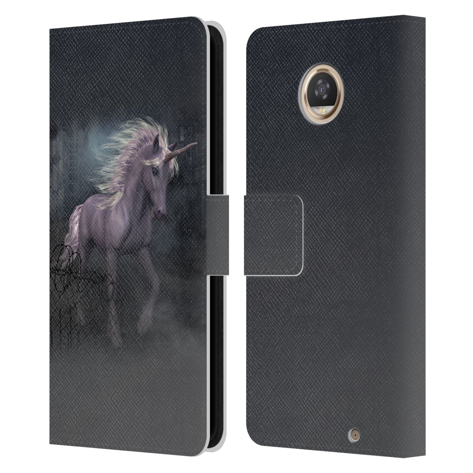 SIMONE GATTERWE PEGASUS AND UNICORNS LEATHER BOOK CASE FOR MOTOROLA PHONES