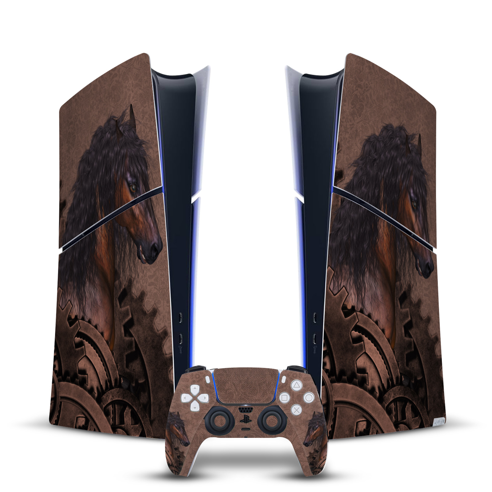 SIMONE GATTERWE STEAMPUNK HORSE VINYL SKIN DECAL FOR PS5 SLIM/PRO DIGITAL BUNDLE