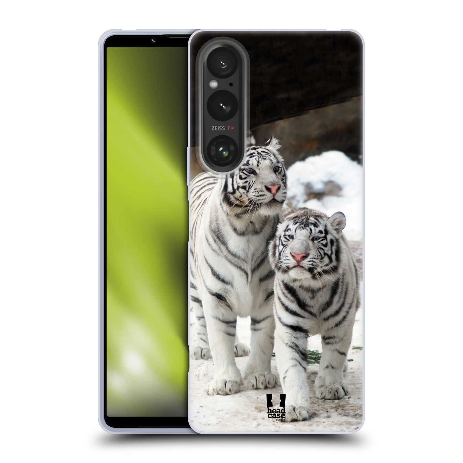 Silikonové pouzdro na mobil Sony Xperia 1 V - Head Case - BÍLÍ TYGŘI (Silikonový kryt, obal, pouzdro na mobilní telefon Sony Xperia 1 V s motivem BÍLÍ TYGŘI)