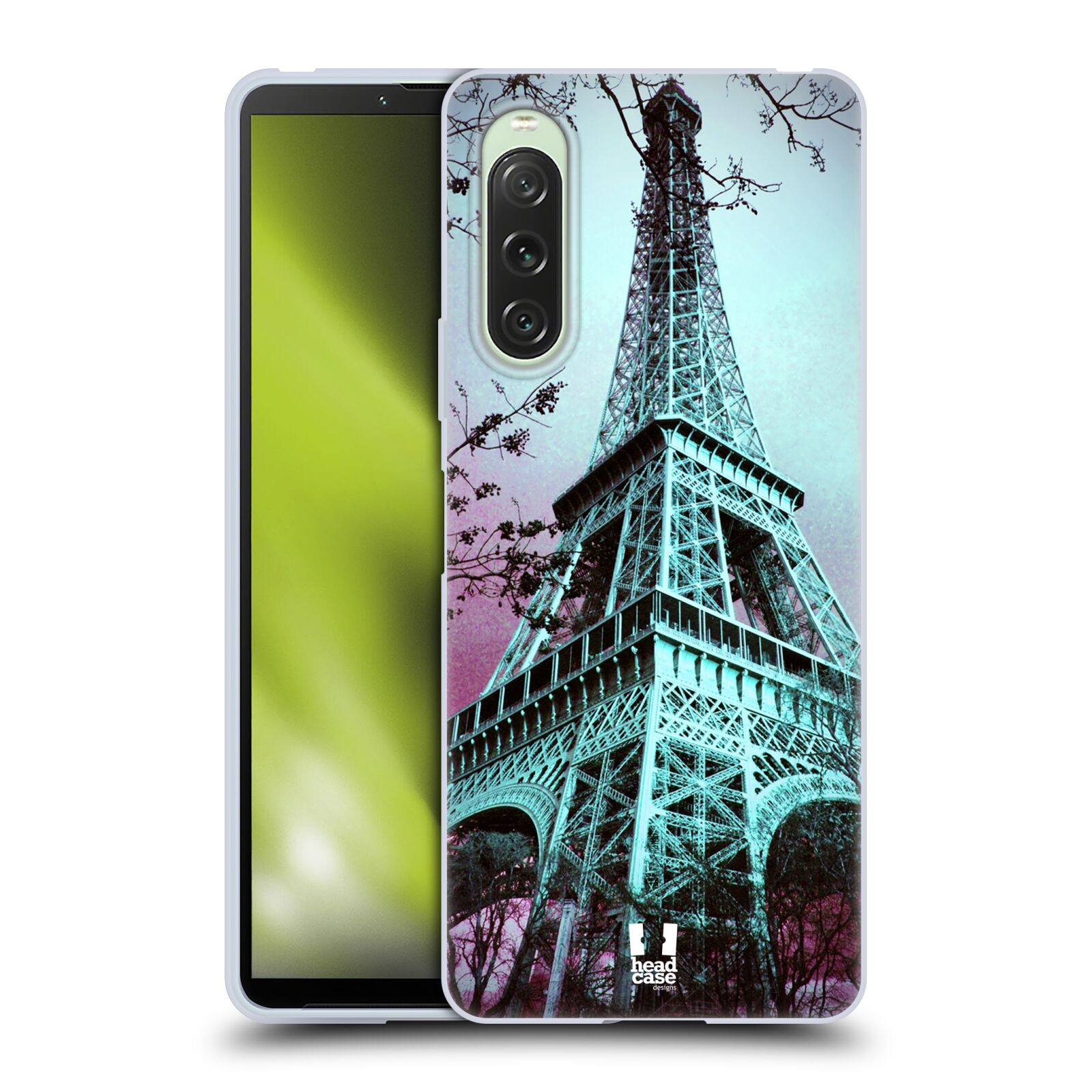 Silikonové pouzdro - Sony Xperia 10 V - Head Case - RŮŽOVOMODRÁ AIFELOVKA (Silikonový kryt, obal, pouzdro na mobilní telefon Sony Xperia 10 V s motivem RŮŽOVOMODRÁ AIFELOVKA)