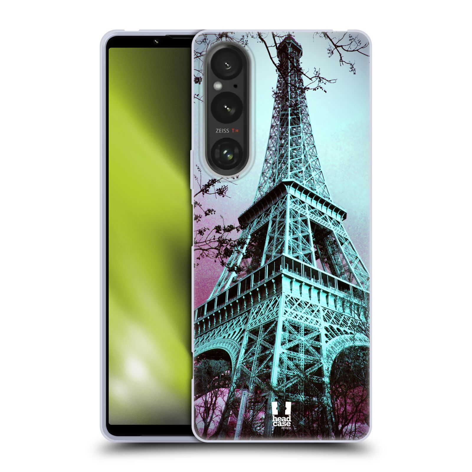 Silikonové pouzdro - Sony Xperia 1 V - Head Case - RŮŽOVOMODRÁ AIFELOVKA (Silikonový kryt, obal, pouzdro na mobilní telefon Sony Xperia 1 V s motivem RŮŽOVOMODRÁ AIFELOVKA)