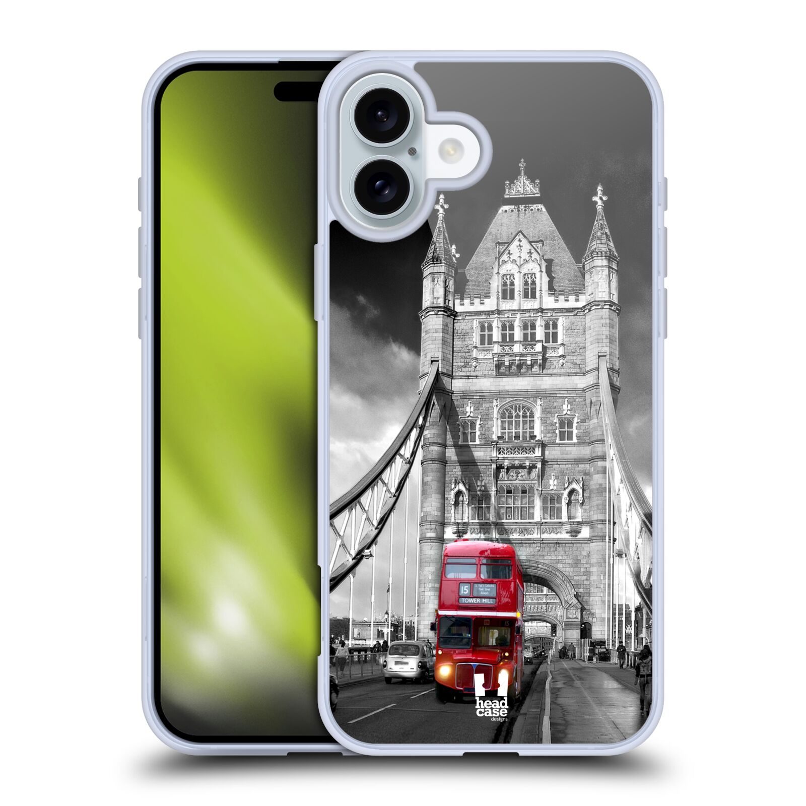 Silikonové lesklé pouzdro Apple iPhone 16 Plus - Head Case - MOST V LONDÝNĚ (Lesklý silikonový kryt, obal, pouzdro na mobilní telefon Apple iPhone 16 Plus s motivem MOST V LONDÝNĚ)