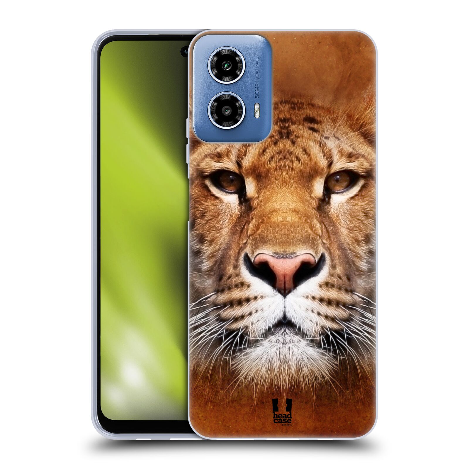 Silikonové pouzdro na mobil Motorola Moto G34 5G - Head Case - TVÁŘ LIGER (Silikonový kryt, obal, pouzdro na mobilní telefon Motorola Moto G34 5G s motivem TVÁŘ LIGER)