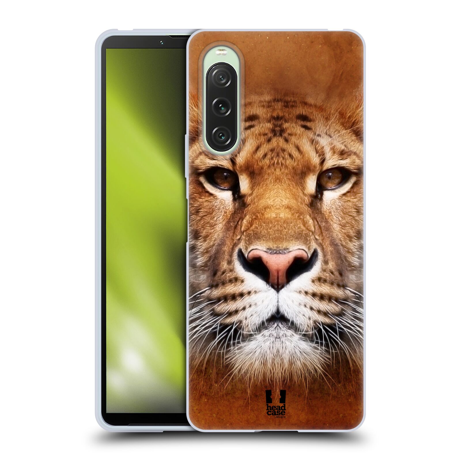 Silikonové pouzdro - Sony Xperia 10 V - Head Case - TVÁŘ LIGER (Silikonový kryt, obal, pouzdro na mobilní telefon Sony Xperia 10 V s motivem TVÁŘ LIGER)