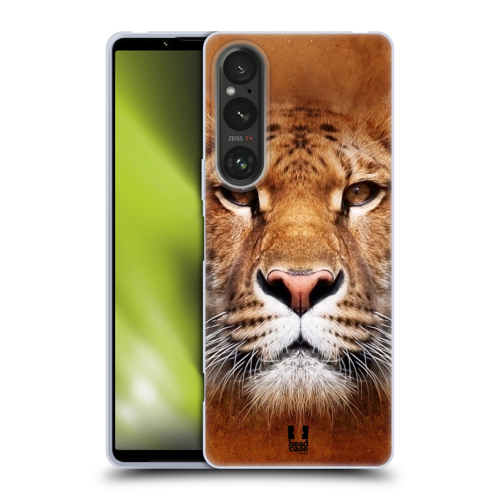 Silikonové pouzdro - Sony Xperia 1 V - Head Case - TVÁŘ LIGER (Silikonový kryt, obal, pouzdro na mobilní telefon Sony Xperia 1 V s motivem TVÁŘ LIGER)