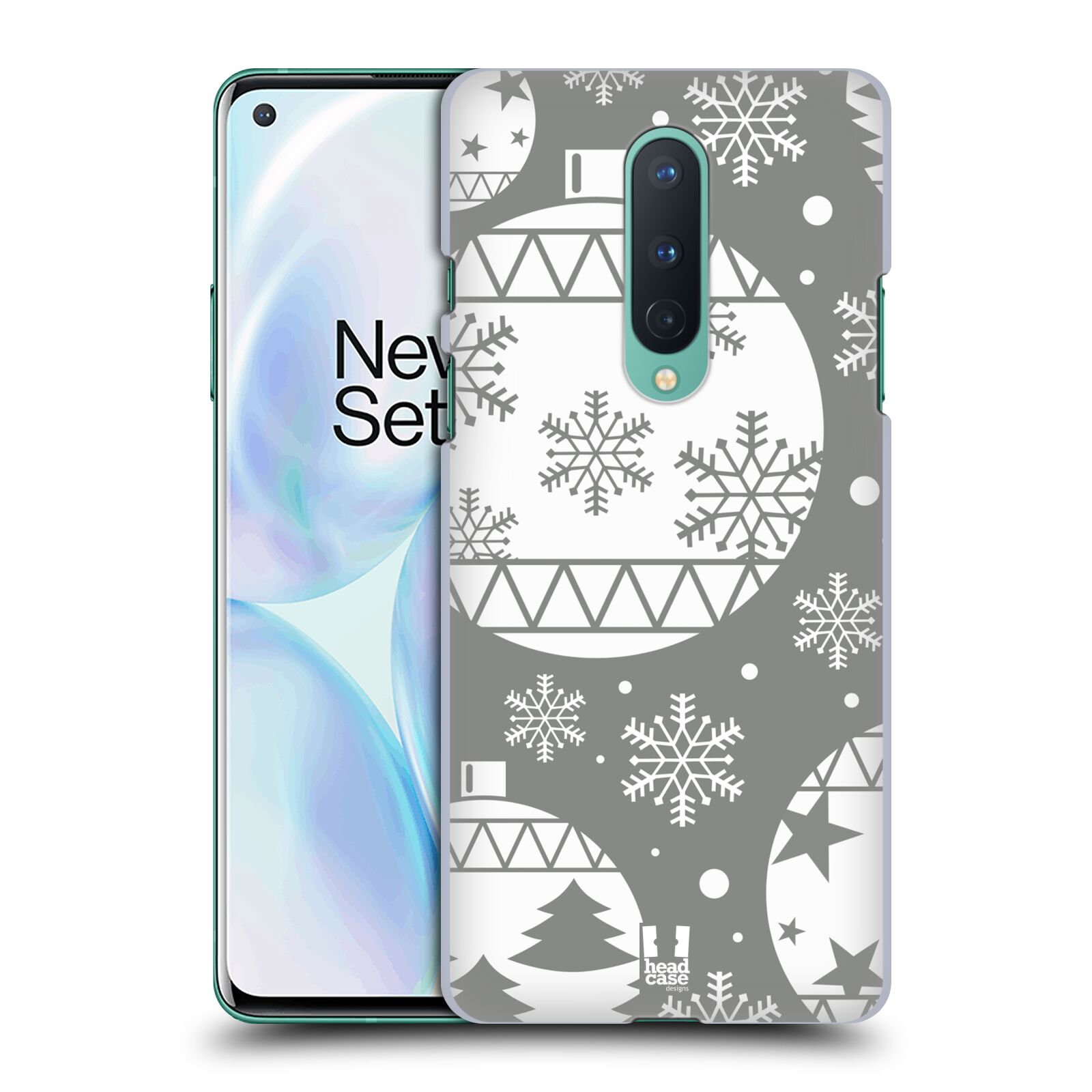 FUNDA TRASERA RÍGIDA HEAD CASE DESIGNS PLATEADA COLECCIÓN NAVIDEÑA PARA TELÉFONOS OPPO - Imagen 8 de 14