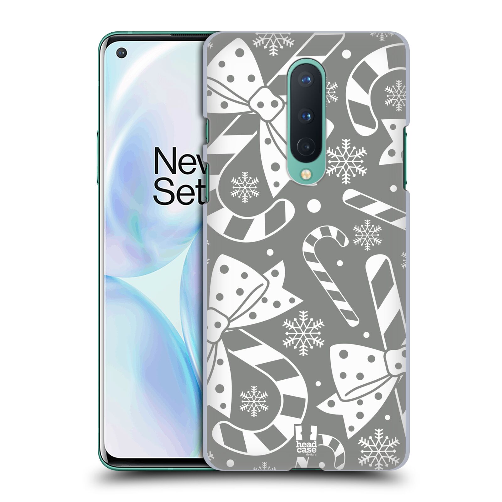 FUNDA TRASERA RÍGIDA HEAD CASE DESIGNS PLATEADA COLECCIÓN NAVIDEÑA PARA TELÉFONOS OPPO - Imagen 10 de 14