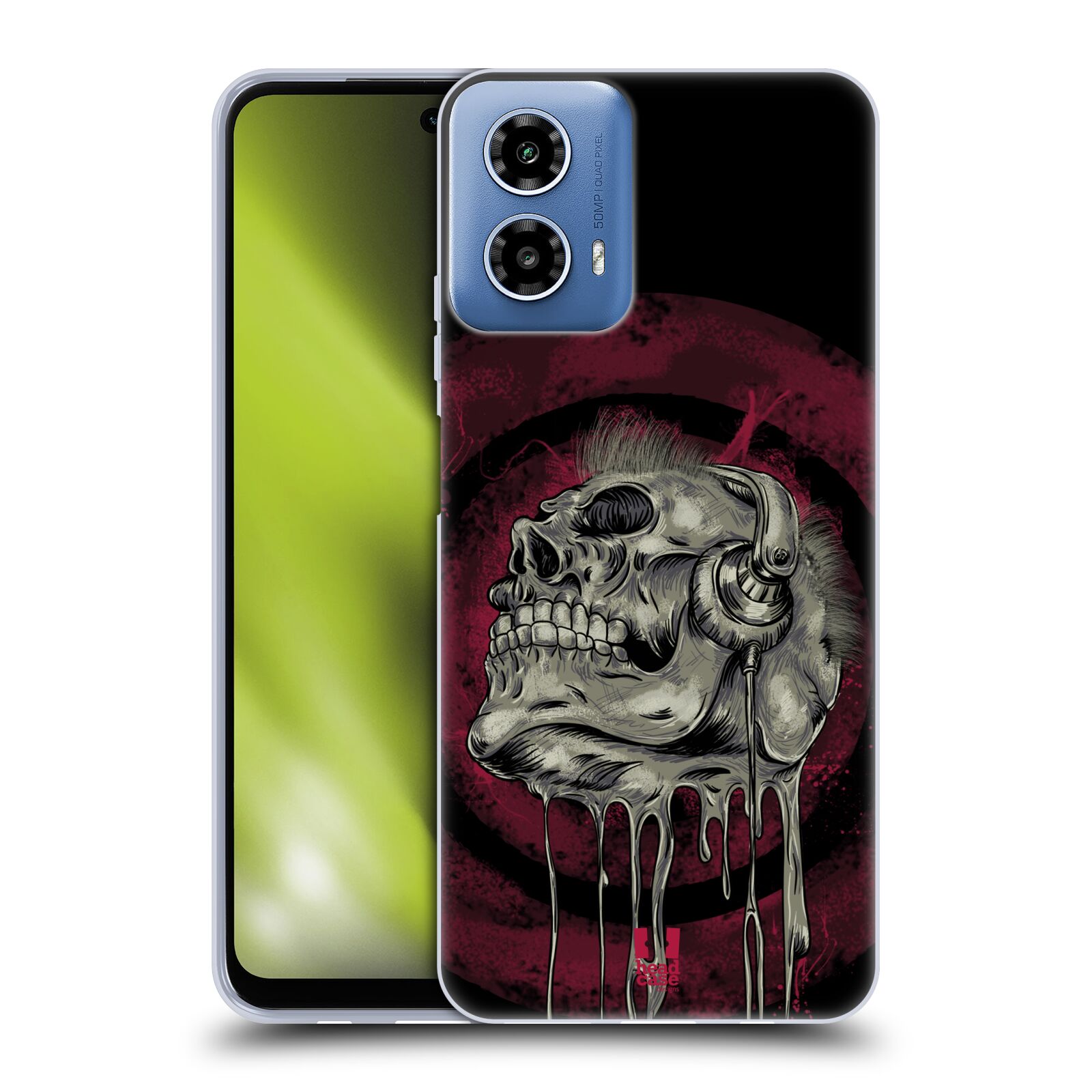 Silikonové pouzdro na mobil Motorola Moto G34 5G - Head Case - ROCKOVÁ LEBKA (Silikonový kryt, obal, pouzdro na mobilní telefon Motorola Moto G34 5G s motivem ROCKOVÁ LEBKA)