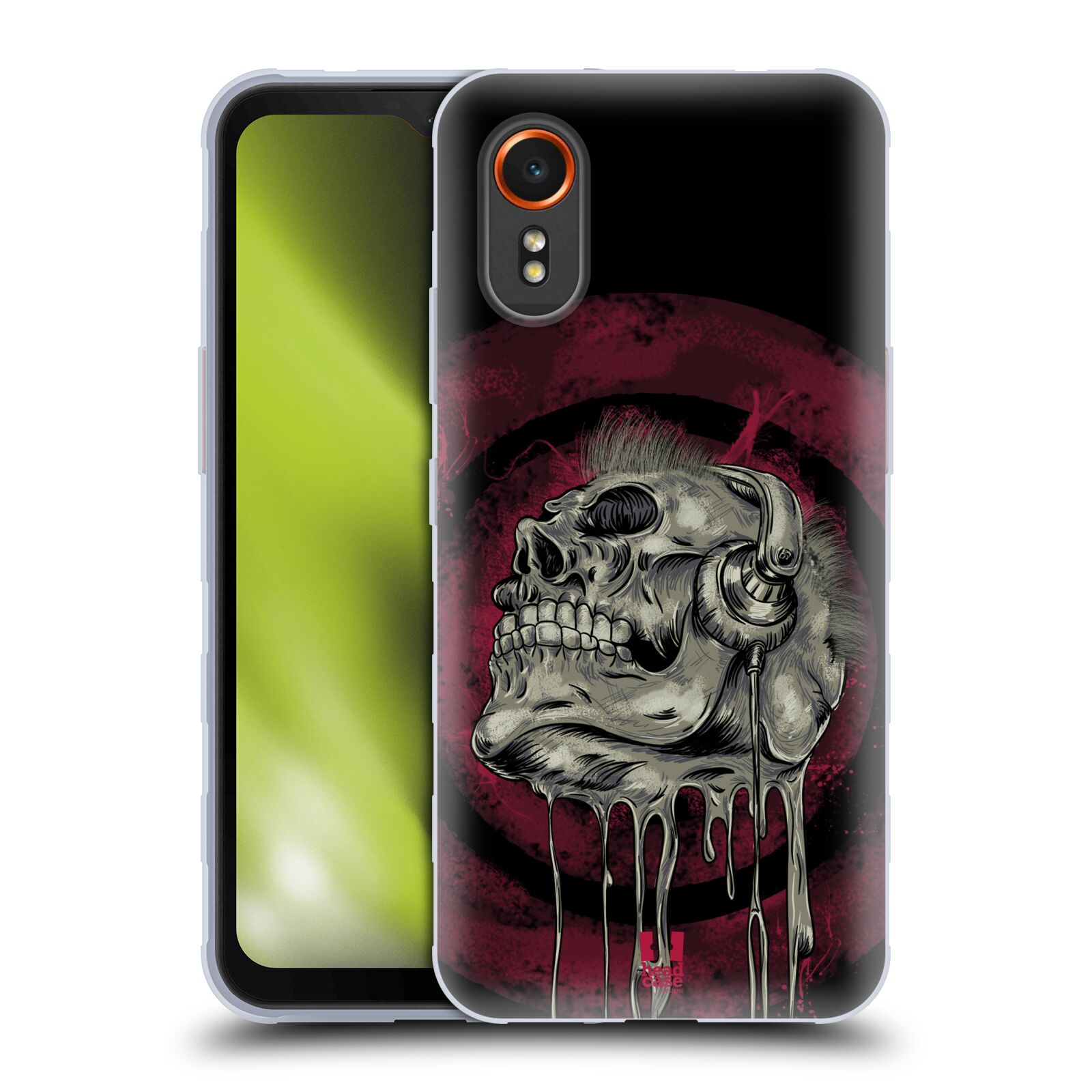 Silikonové pouzdro - Samsung Galaxy Xcover 7 5G - Head Case - ROCKOVÁ LEBKA (Silikonový kryt, obal, pouzdro na mobilní telefon Samsung Galaxy Xcover 7 5G s motivem ROCKOVÁ LEBKA)