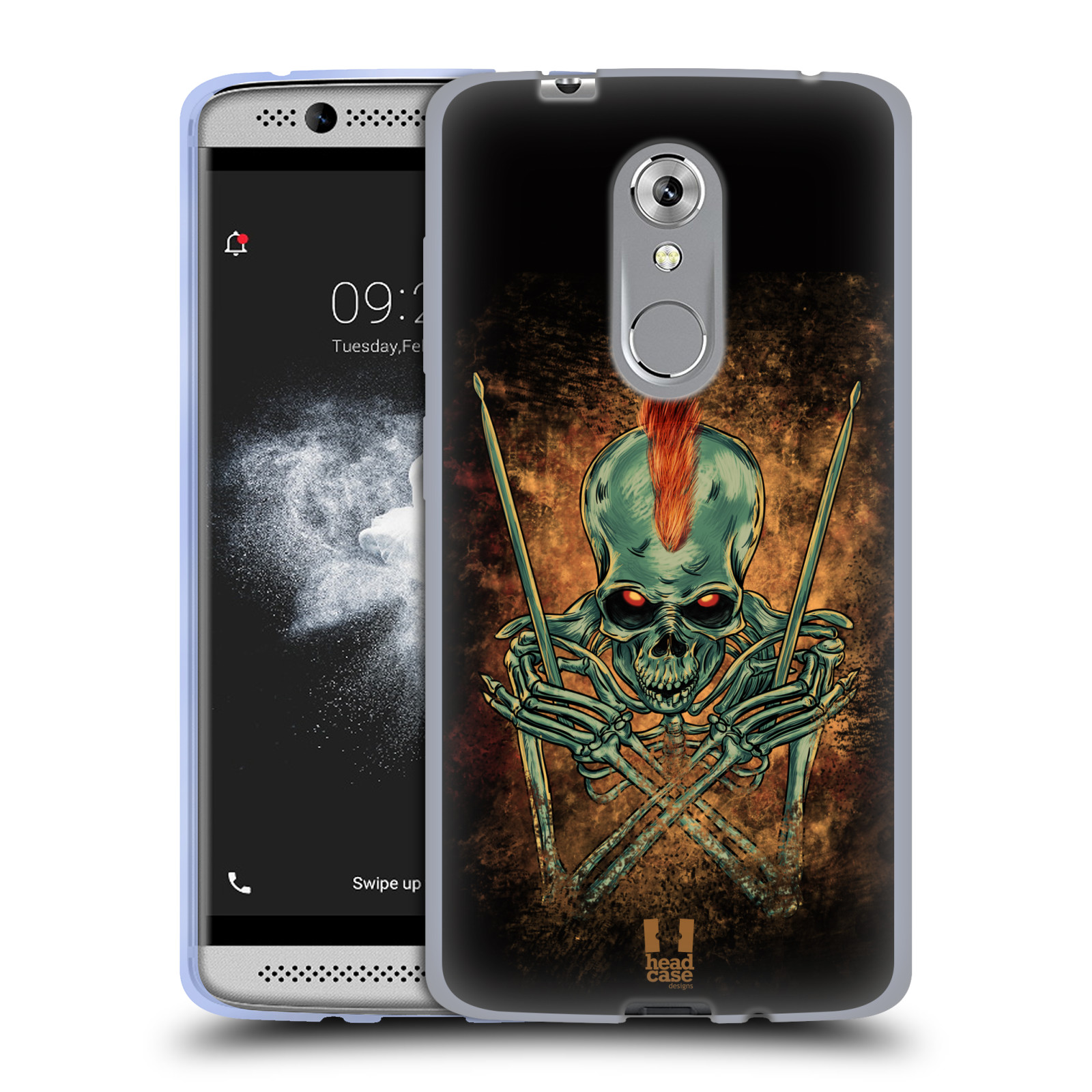 HEAD CASE DESIGNS SKULL OF ROCK SOFT GEL CASE & WALLPAPER FOR ZTE PHONES - 第 9/9 張圖片
