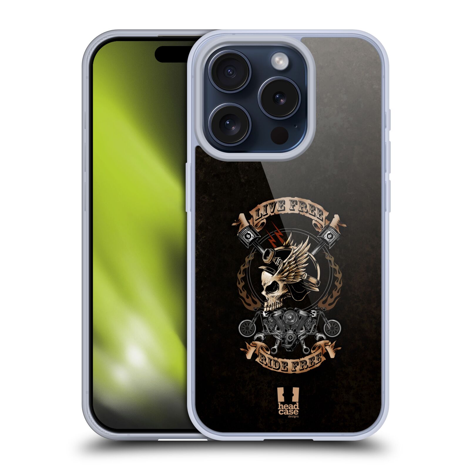 HEAD CASE DESIGNS SKULL BIKERS SOFT GEL CASE & WALLPAPER FOR APPLE iPHONE PHONES - Picture 10 of 10