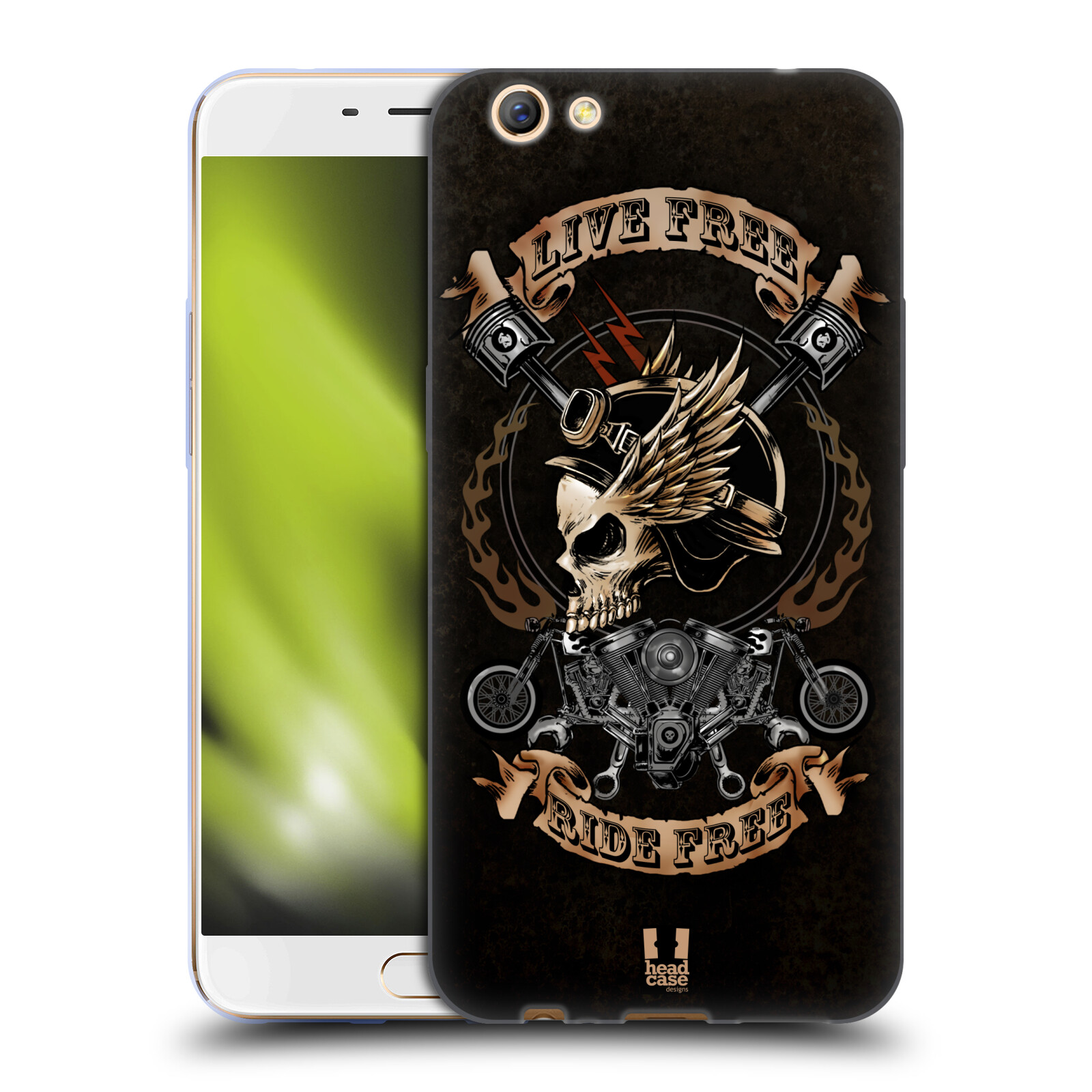 FUNDA DE GEL SUAVE HEAD CASE DESIGNS CALAVERA CICLISTAS PARA TELÉFONOS OPPO - Imagen 10 de 10