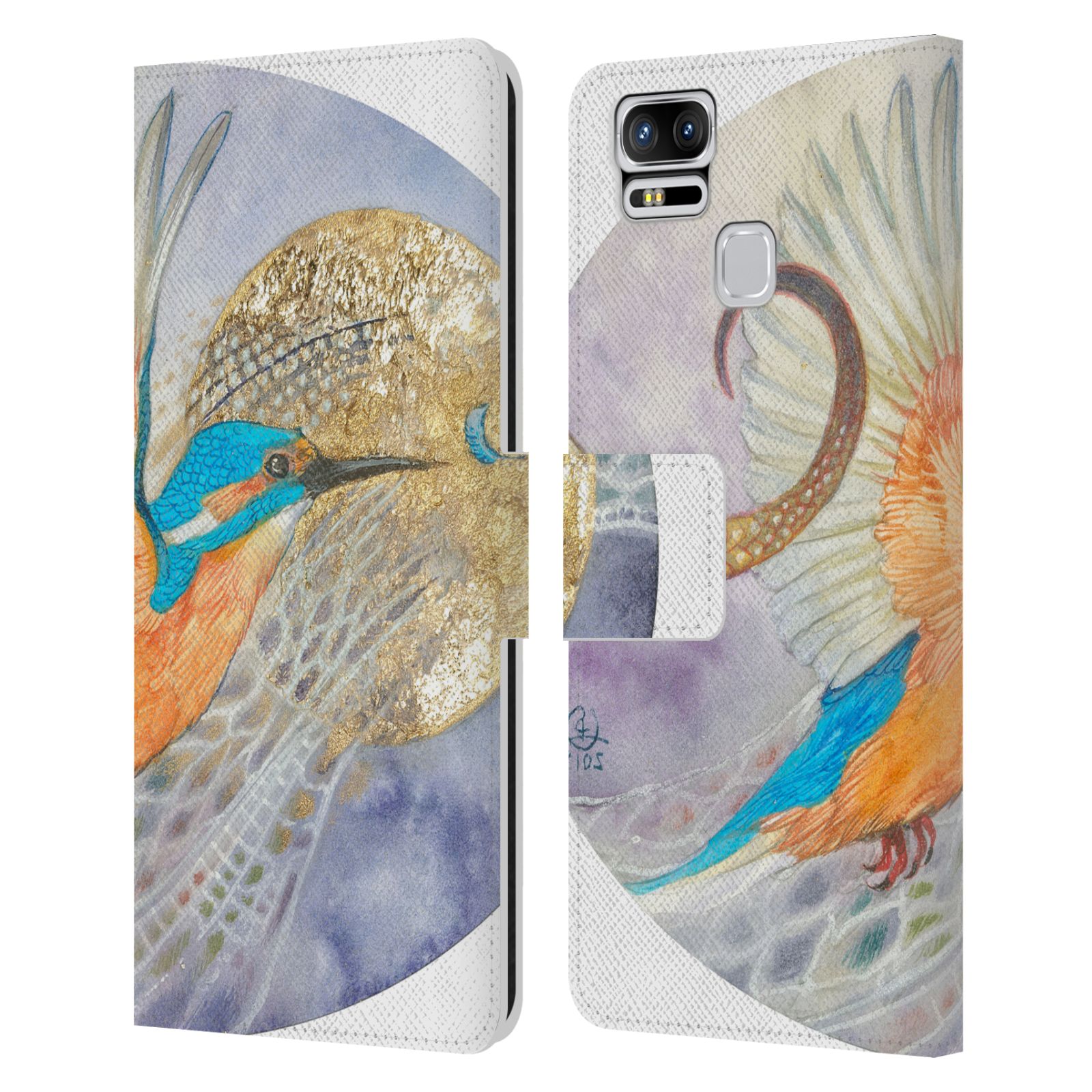 OFFICIAL STEPHANIE LAW BIRDS LEATHER BOOK WALLET CASE FOR ASUS ZENFONE PHONES - Picture 6 of 6