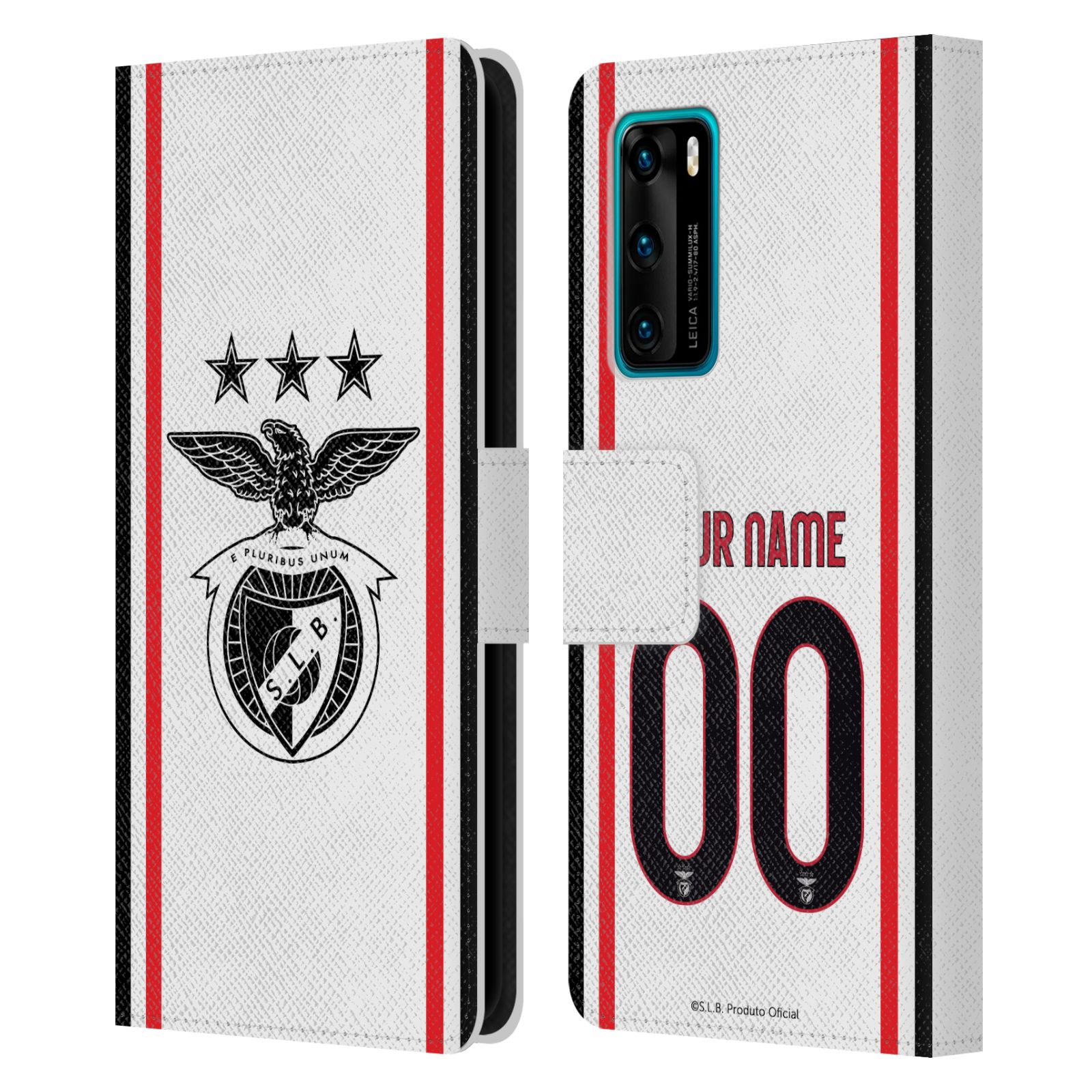 CUSTOM PERSONALISED S.L. BENFICA 2021/22 KIT LEATHER BOOK CASE FOR HUAWEI PHONES - Picture 7 of 9