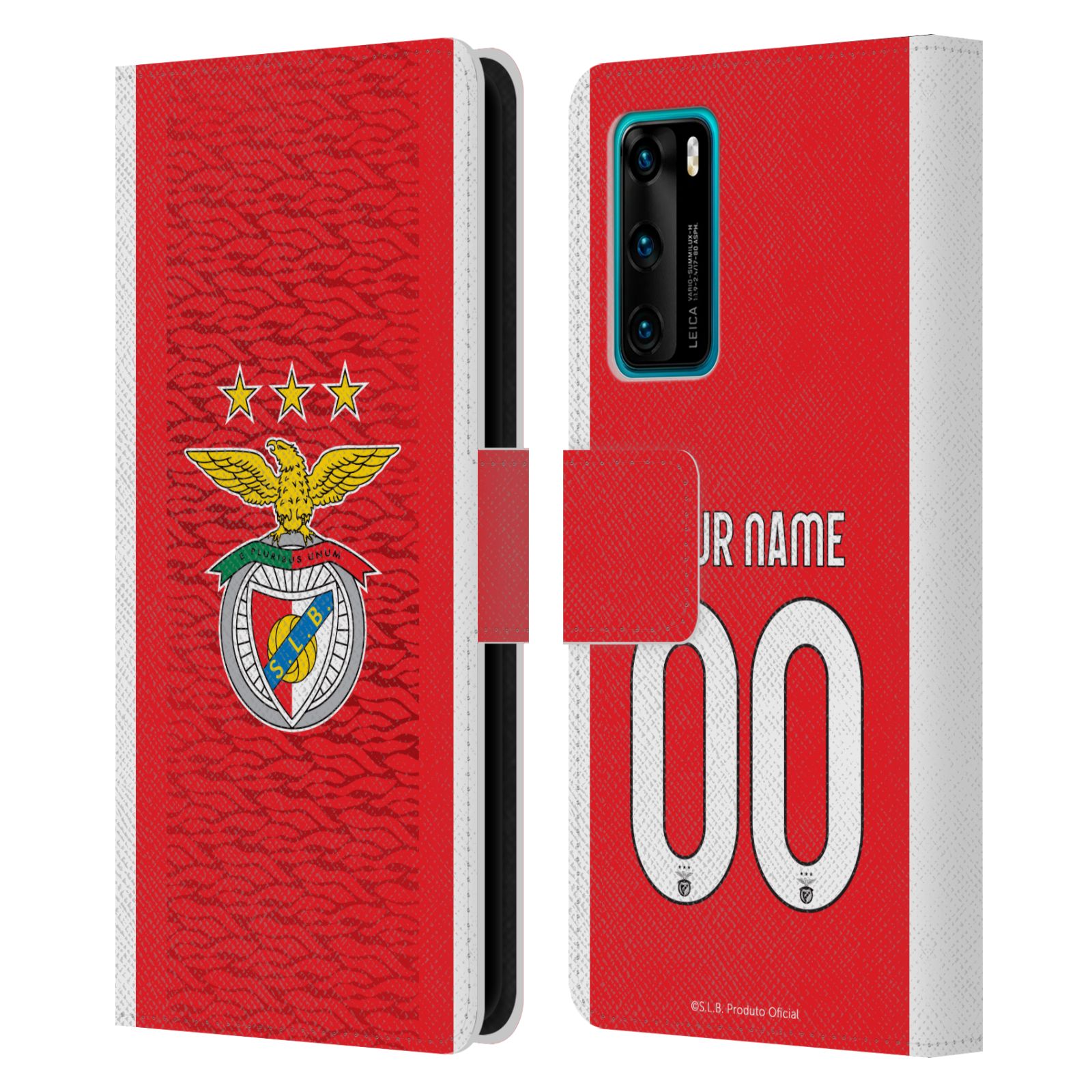 CUSTOM PERSONALISED S.L. BENFICA 2021/22 KIT LEATHER BOOK CASE FOR HUAWEI PHONES - Picture 9 of 9