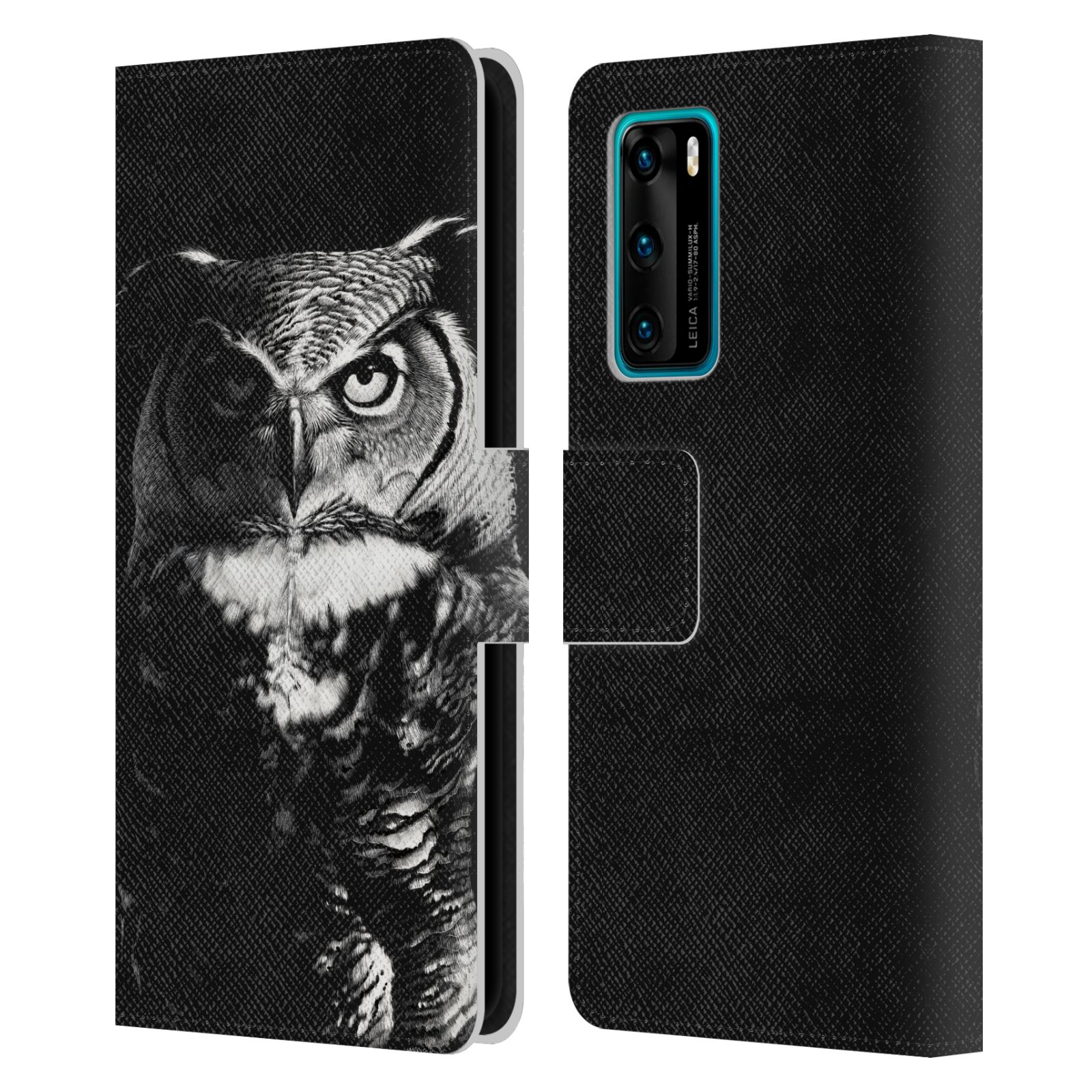 FUNDA OFICIAL DE CUERO BLANCO Y NEGRO STANLEY MORRISON PARA TELÉFONOS HUAWEI 4 - Imagen 7 de 7