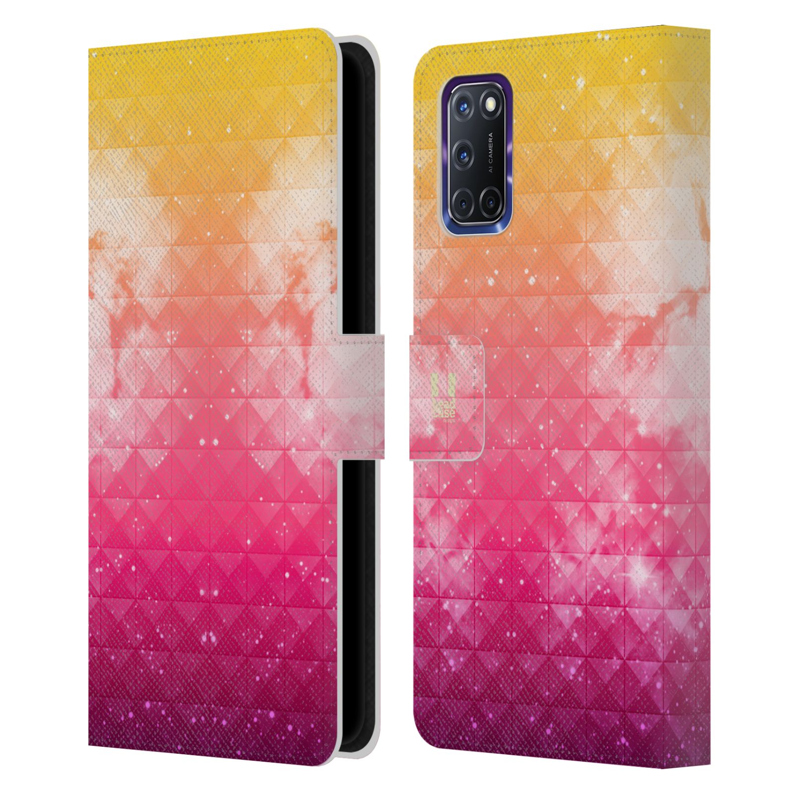 FUNDA BILLETERA HEAD CASE DESIGNS CON TACHUELAS DE CUERO OMBRE LIBRO PARA TELÉFONOS OPPO - Imagen 8 de 13