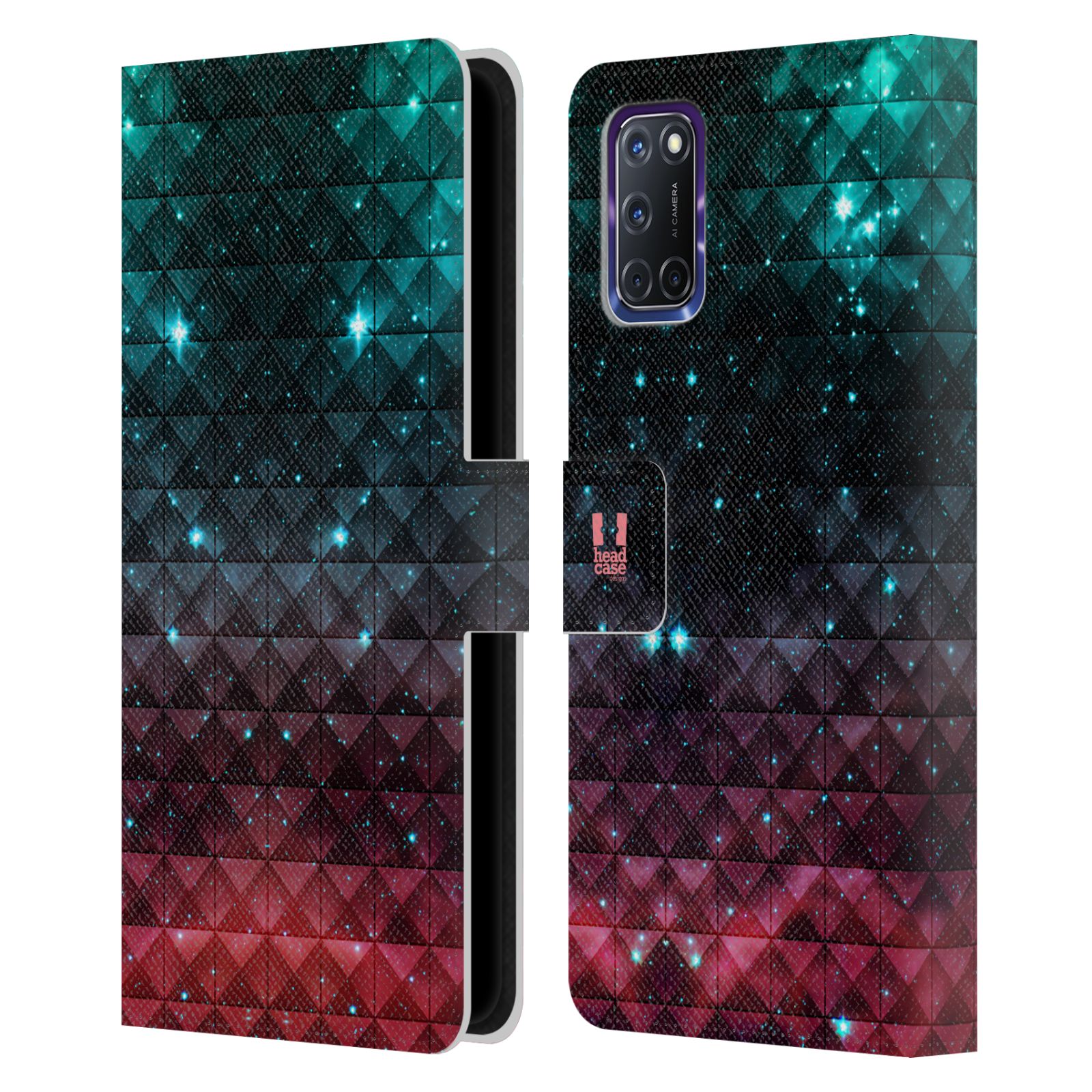 FUNDA BILLETERA HEAD CASE DESIGNS CON TACHUELAS DE CUERO OMBRE LIBRO PARA TELÉFONOS OPPO - Imagen 11 de 13