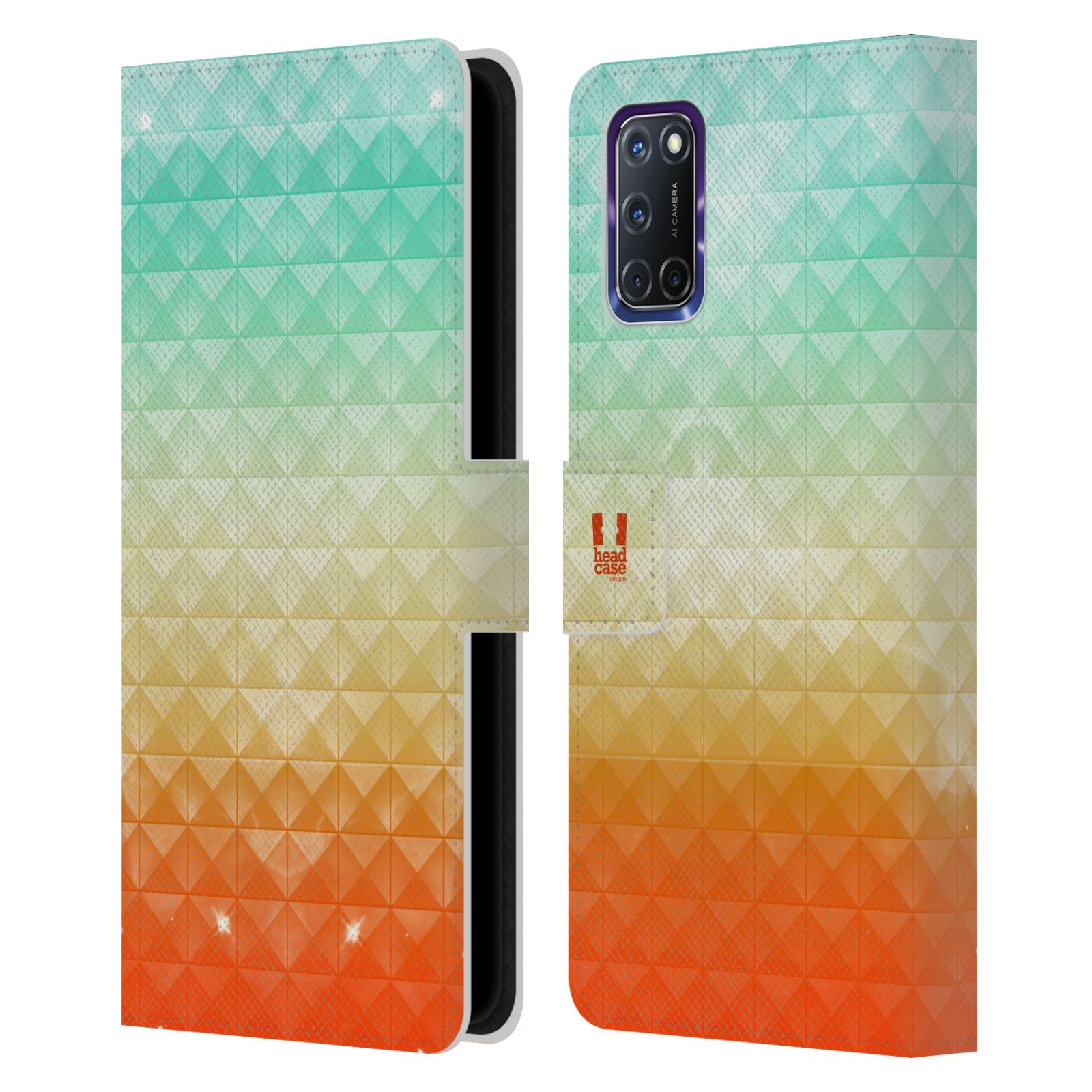 FUNDA BILLETERA HEAD CASE DESIGNS CON TACHUELAS DE CUERO OMBRE LIBRO PARA TELÉFONOS OPPO - Imagen 13 de 13