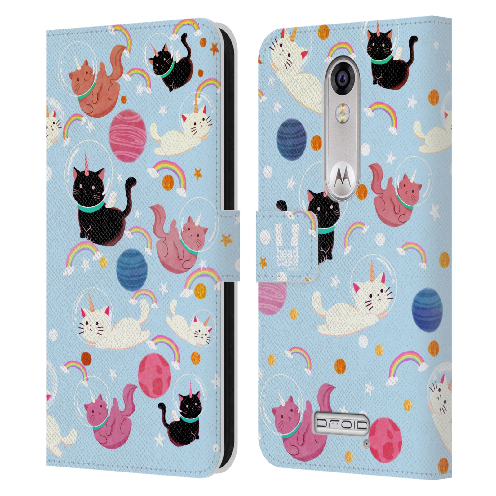 HEAD CASE DESIGNS SPACE UNICORNS LEATHER BOOK WALLET CASE FOR MOTOROLA PHONES 2 - Picture 7 of 9