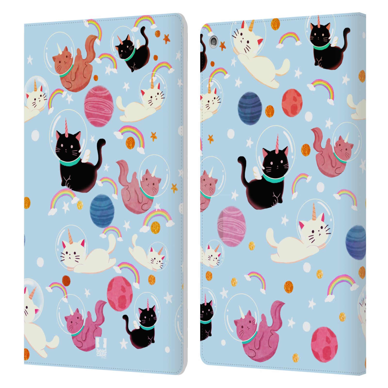 HEAD CASE DESIGNS SPACE UNICORNS LEATHER BOOK WALLET CASE COVER FOR AMAZON FIRE - Picture 7 of 9