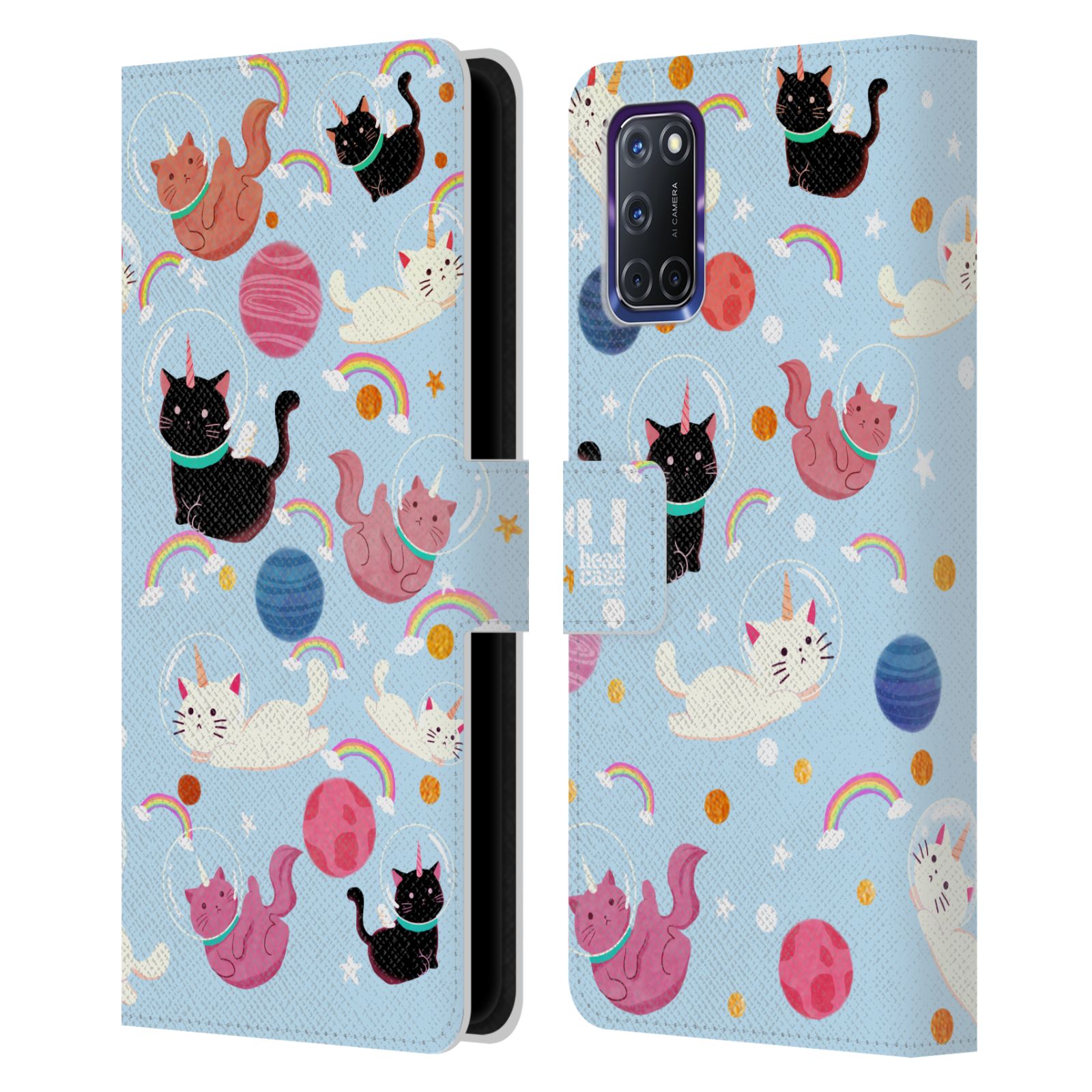 HEAD CASE DESIGNS SPACE UNICORNS LEATHER BOOK CASE & WALLPAPER FOR OPPO PHONES - Picture 7 of 9
