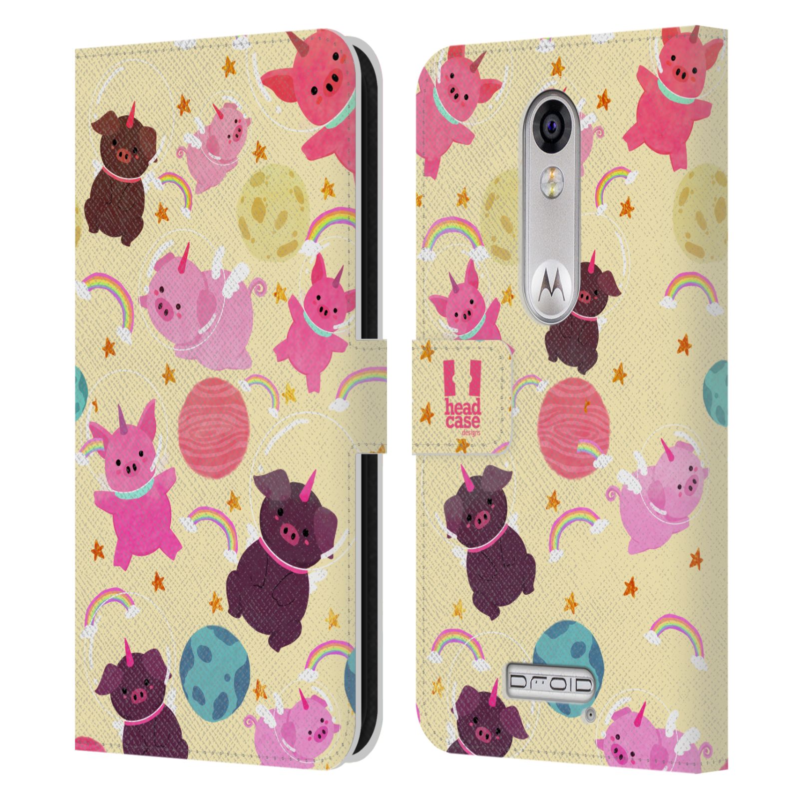 HEAD CASE DESIGNS SPACE UNICORNS LEATHER BOOK WALLET CASE FOR MOTOROLA PHONES 2 - Picture 8 of 9