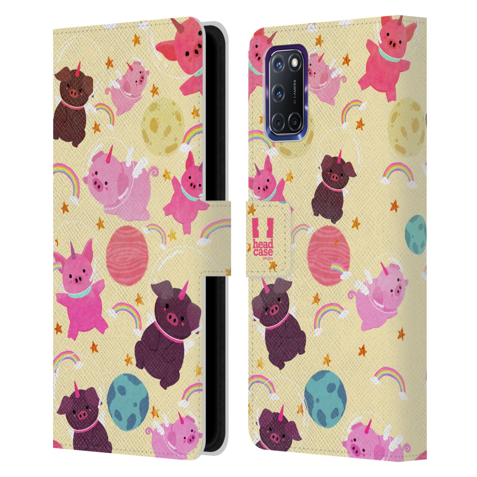 HEAD CASE DESIGNS SPACE UNICORNS LEATHER BOOK CASE & WALLPAPER FOR OPPO PHONES - Picture 8 of 9