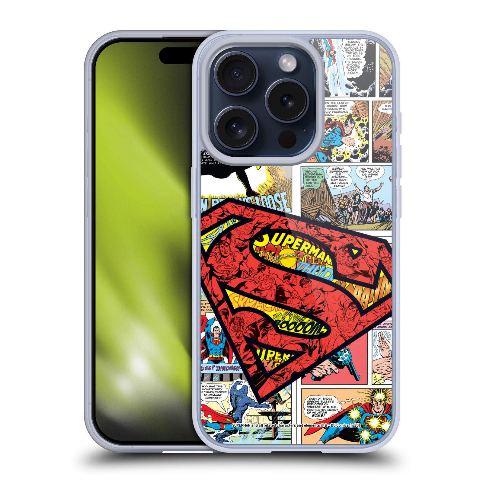 OFFICIAL SUPERMAN DC COMICS COMICBOOK ART SOFT GEL CASE FOR APPLE iPHONE PHONES - Picture 10 of 11