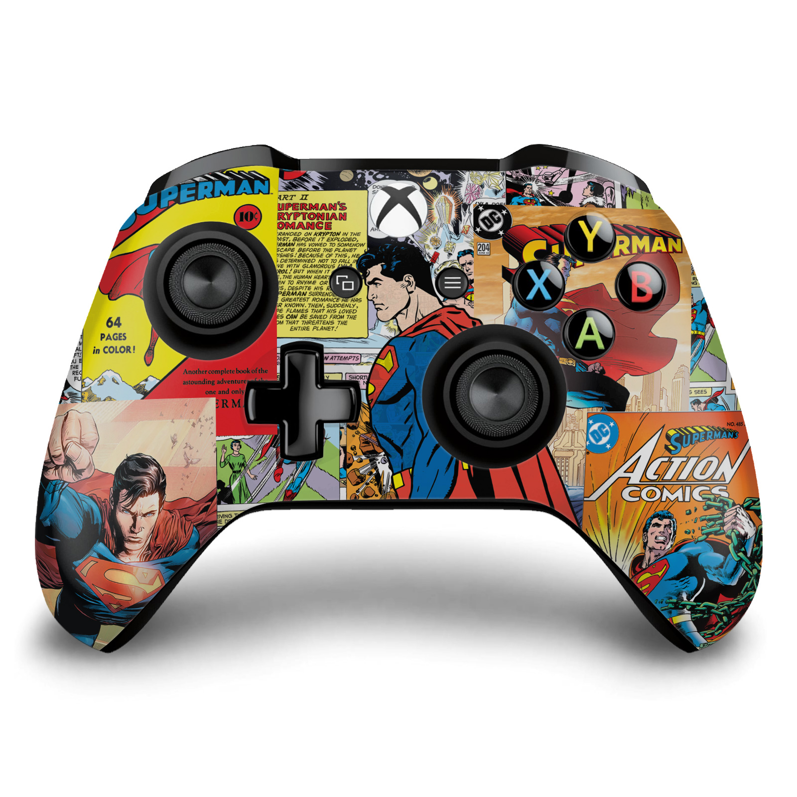 SUPERMAN DC COMICS LOGOS AND COMIC BOOK VINYL SKIN FOR XBOX ONE S / X CONTROLLER