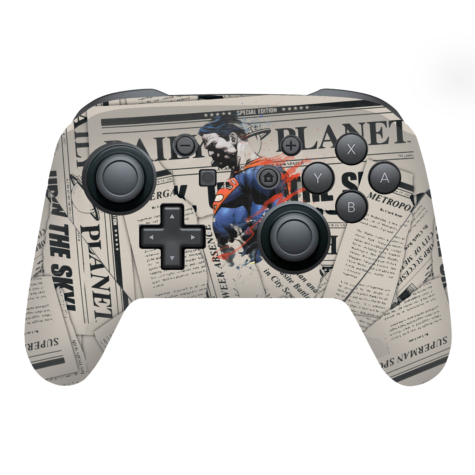 SUPERMAN DC COMICS LOGOS & COMIC BOOK VINYL SKIN NINTENDO SWITCH PRO CONTROLLER - Afbeelding 9 van 11