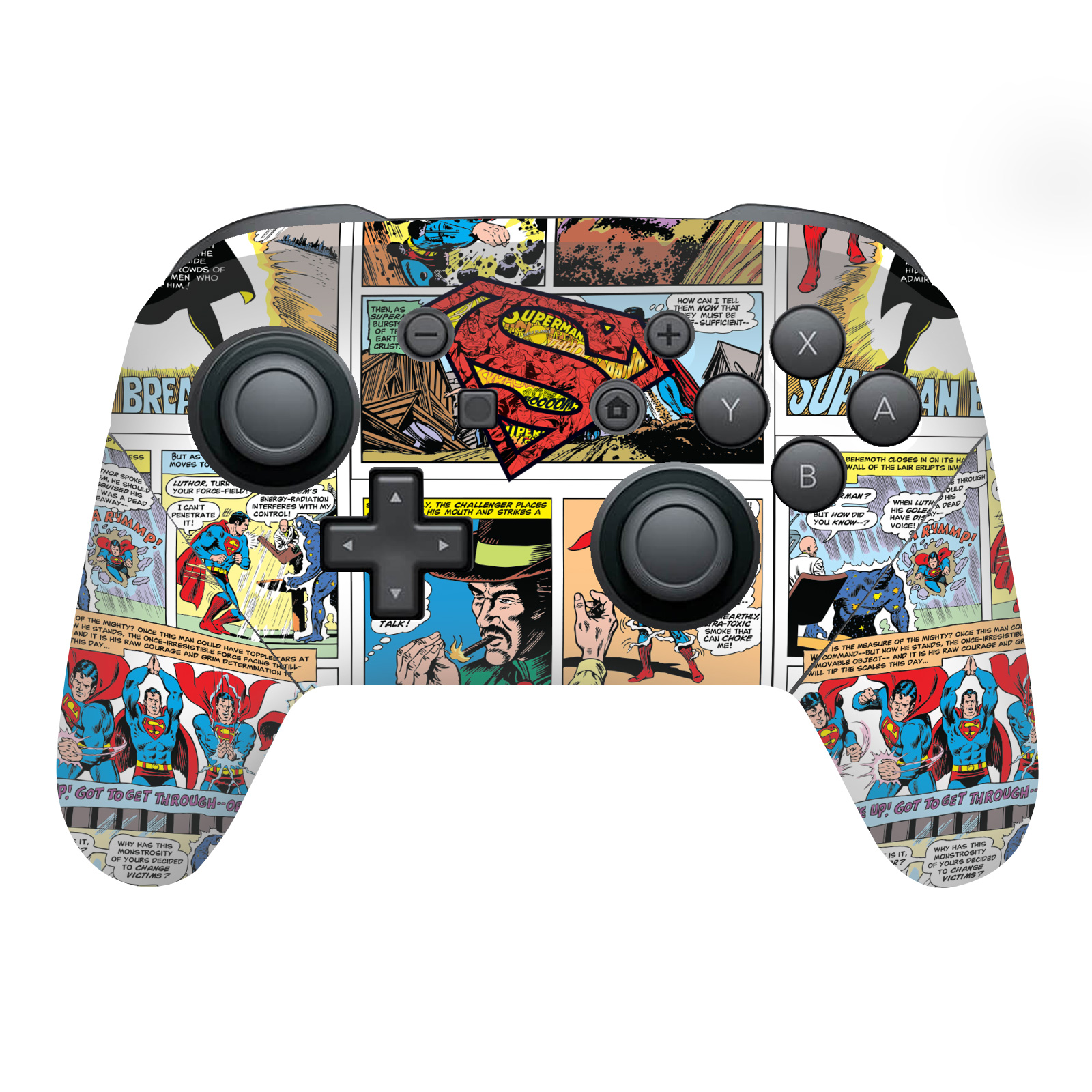 SUPERMAN DC COMICS LOGOS & COMIC BOOK VINYL SKIN NINTENDO SWITCH PRO CONTROLLER - Afbeelding 10 van 11