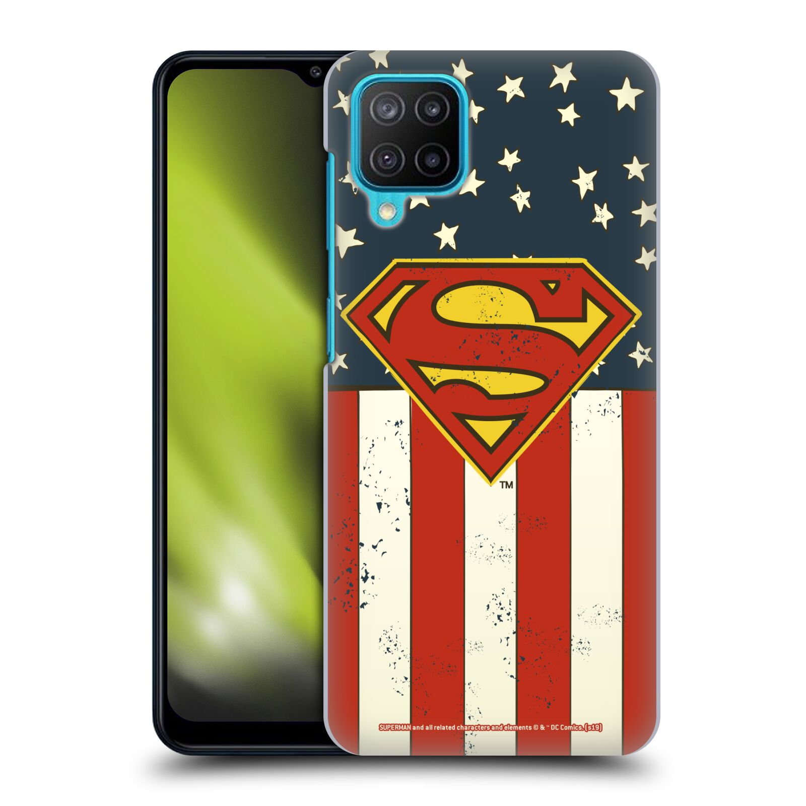 Plastové pouzdro na mobil Samsung Galaxy M12 - Superman DC Comics Logos U.S. Flag (Plastový kryt, pouzdro, obal na mobilní telefon Samsung Galaxy M12 (SM-M127F) s licencovaným motivem Superman DC Comics Logos U.S. Flag)