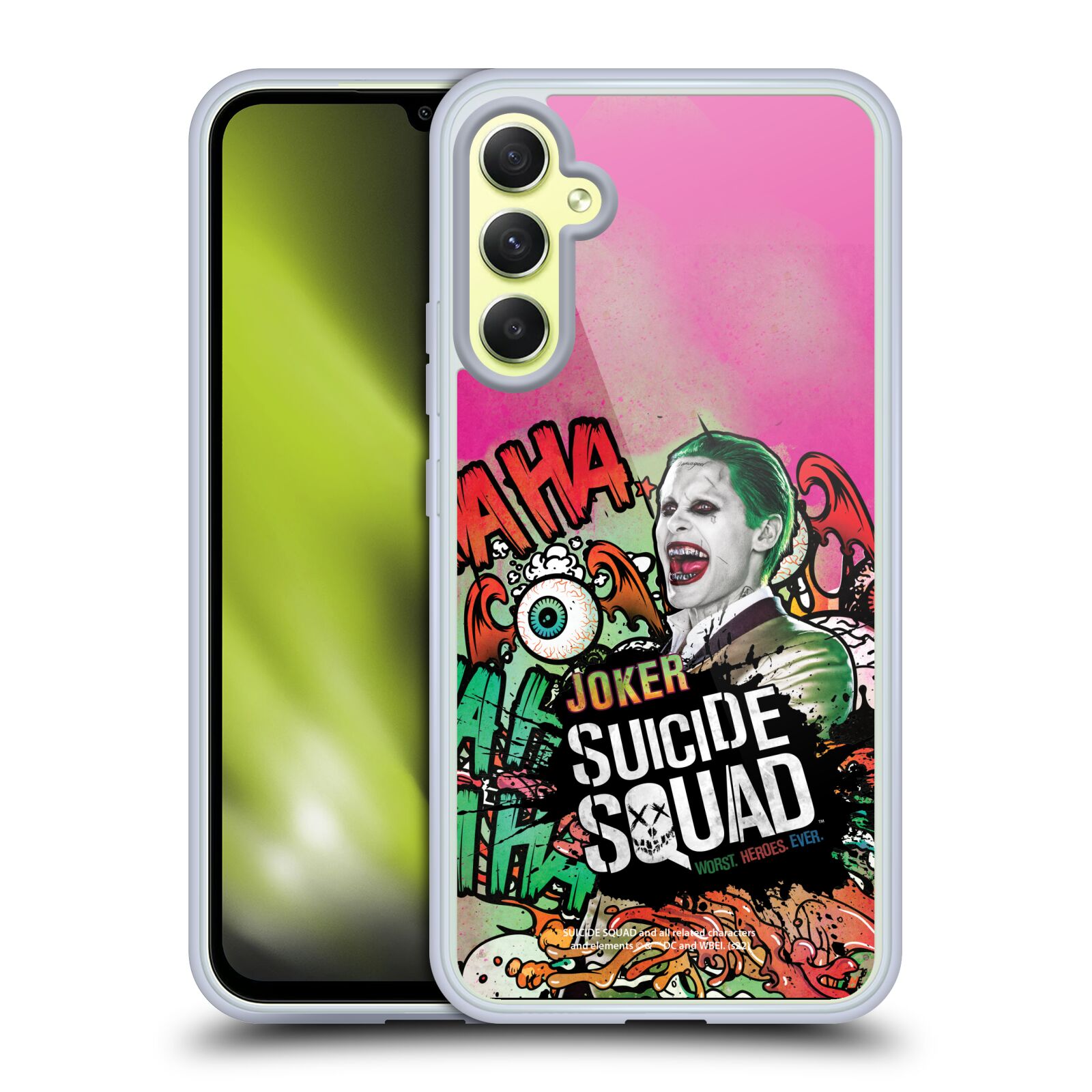Silikonové pouzdro na mobil Samsung Galaxy A34 5G - Suicide Squad - Joker (Silikonový kryt, obal, pouzdro na mobilní telefon Samsung Galaxy A34 5G s licencovaným motivem Suicide Squad - Joker)