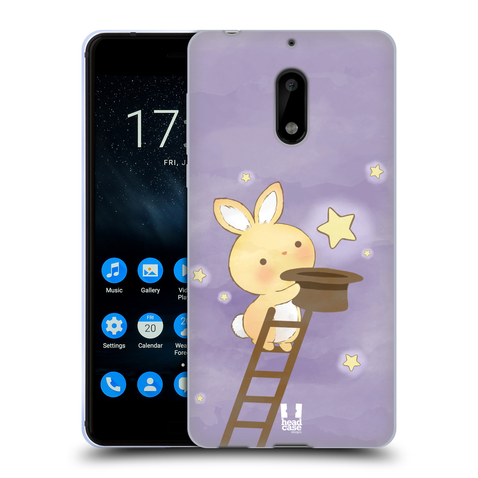 CUSTODIA IN GEL MORBIDA HEAD CASE DESIGNS STARCATCHER CONIGLIETTI PER TELEFONI NOKIA 1 - Foto 11 di 12
