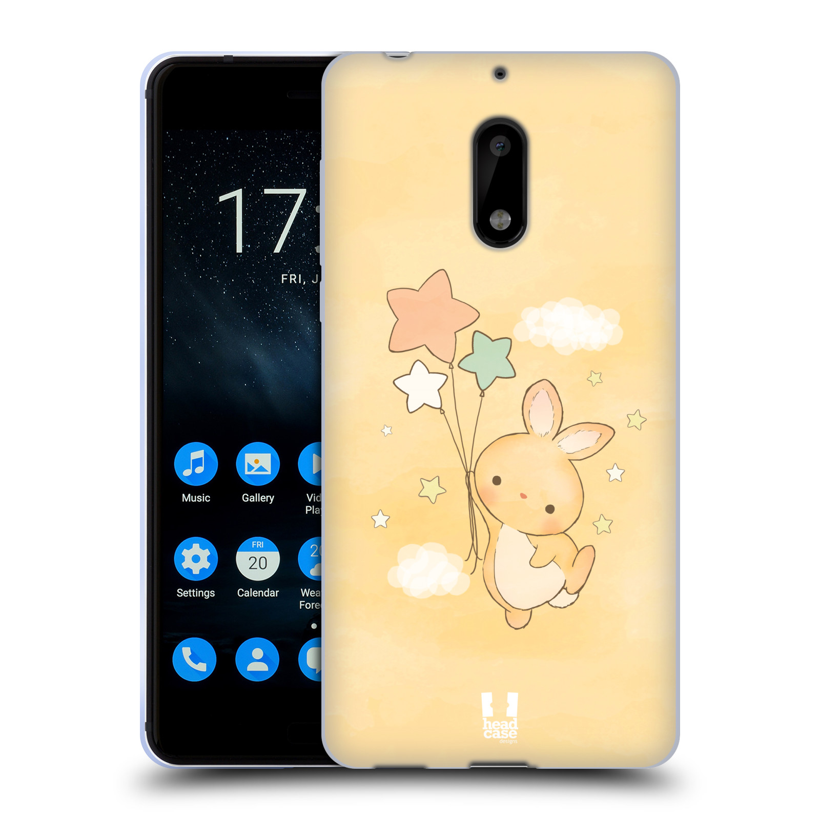 CUSTODIA IN GEL MORBIDA HEAD CASE DESIGNS STARCATCHER CONIGLIETTI PER TELEFONI NOKIA 1 - Foto 12 di 12