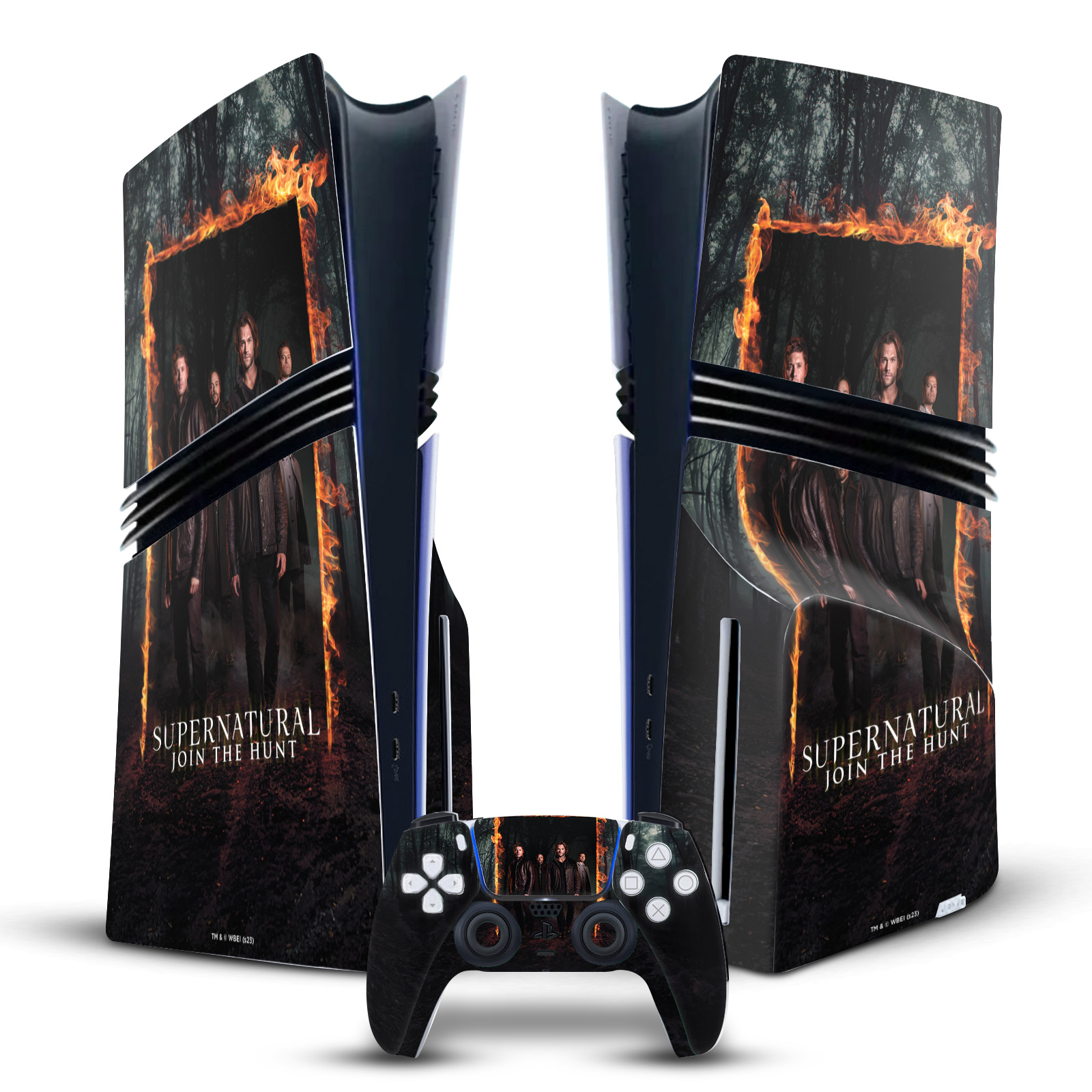 SUPERNATURAL KEY ART VINYL SKIN DECAL FOR SONY PS5 PRO DISC EDITION BUNDLE