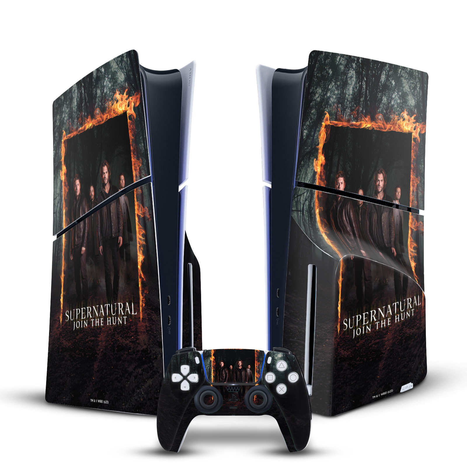 SUPERNATURAL KEY ART VINYL SKIN FOR SONY PS5 SLIM DISC CONSOLE & CONTROLLER