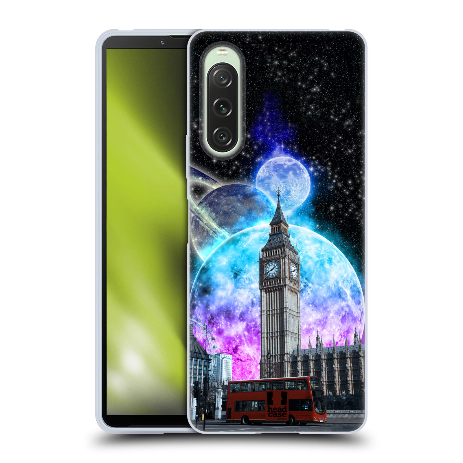 Silikonové pouzdro - Sony Xperia 10 V - Head Case - Měsíční Londýn (Silikonový kryt, obal, pouzdro na mobilní telefon Sony Xperia 10 V s motivem Měsíční Londýn)