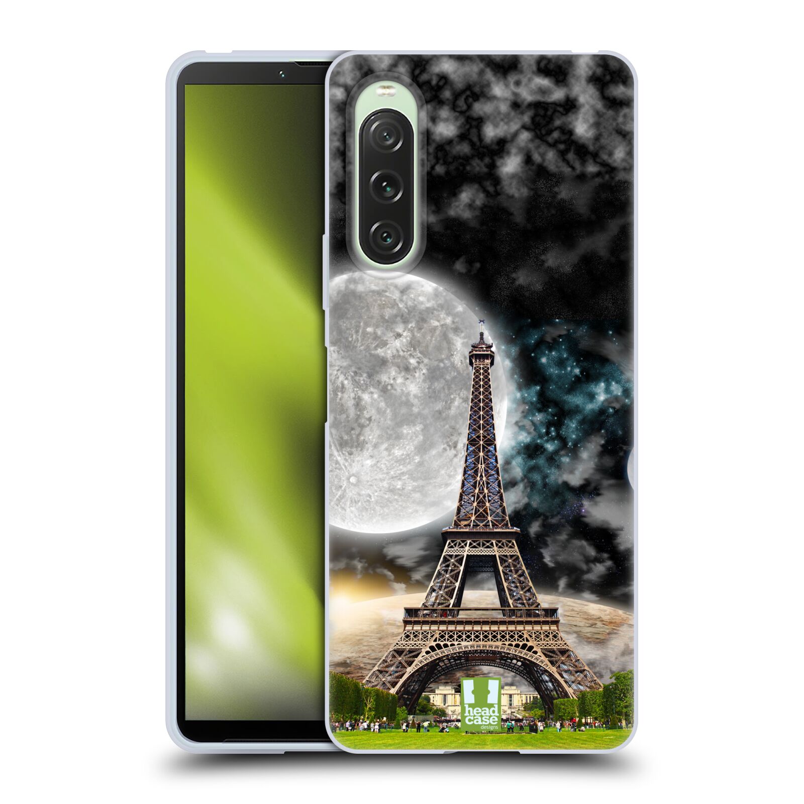 Silikonové pouzdro - Sony Xperia 10 V - Head Case - Měsíční aifelovka (Silikonový kryt, obal, pouzdro na mobilní telefon Sony Xperia 10 V s motivem Měsíční aifelovka)