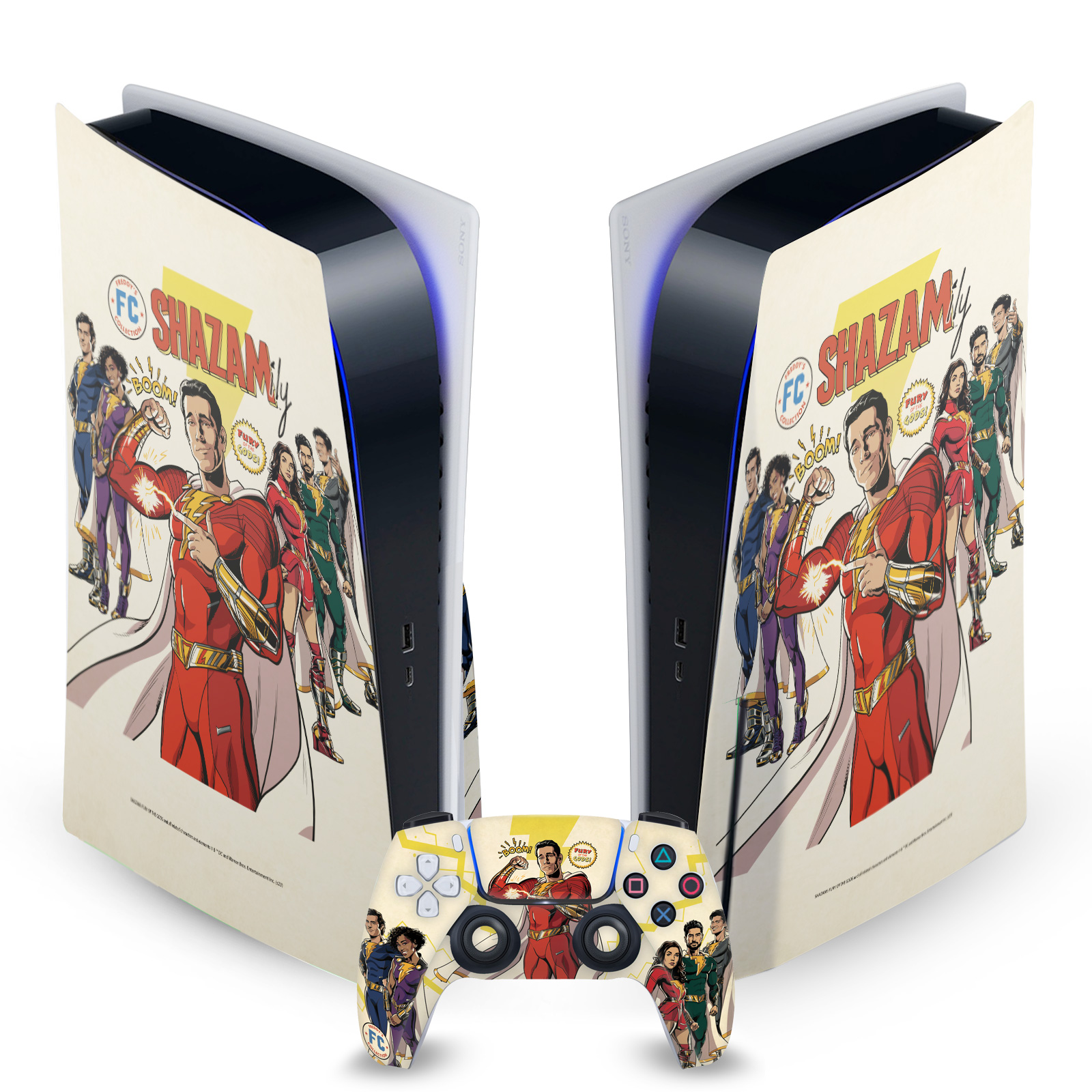 SHAZAM!: FURY OF THE GODS GRAPHICS VINYL SKIN FOR SONY PS5 DISC EDITION BUNDLE