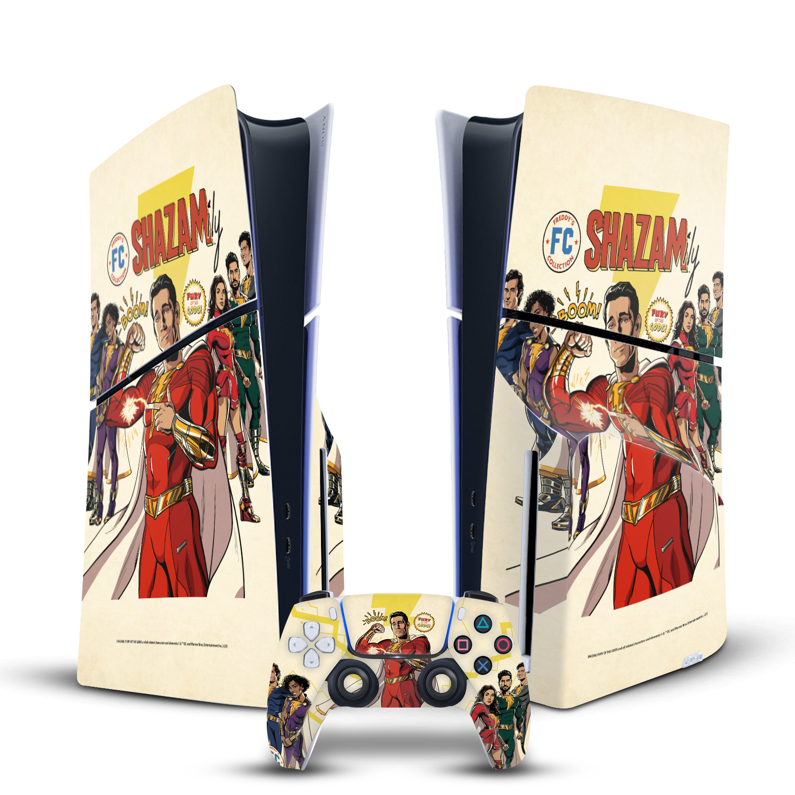 SHAZAM!: FURY OF THE GODS GRAPHICS VINYL SKIN FOR PS5 SLIM DISC EDITION BUNDLE