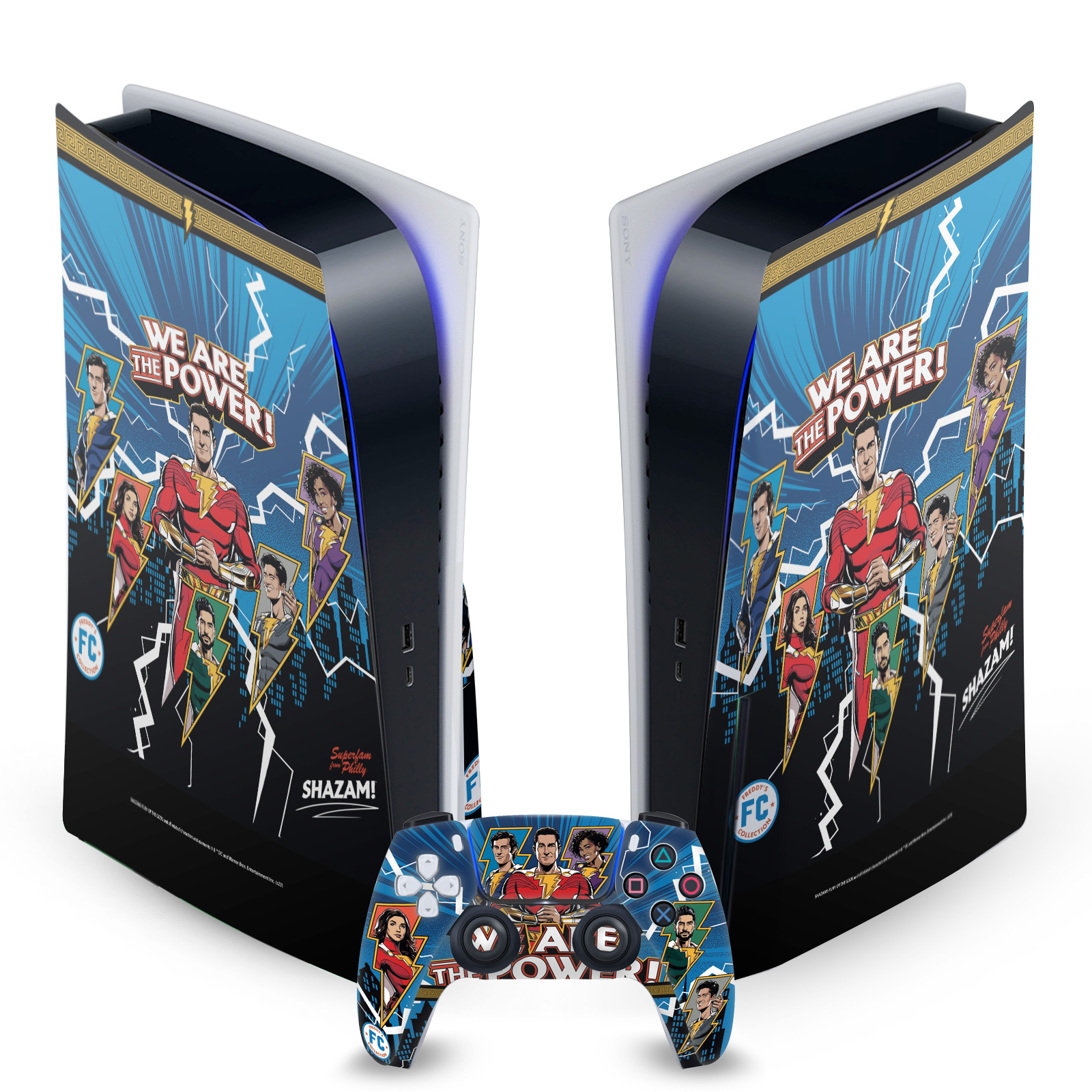 SHAZAM!: FURY OF THE GODS GRAPHICS VINYL SKIN FOR SONY PS5 DISC EDITION BUNDLE