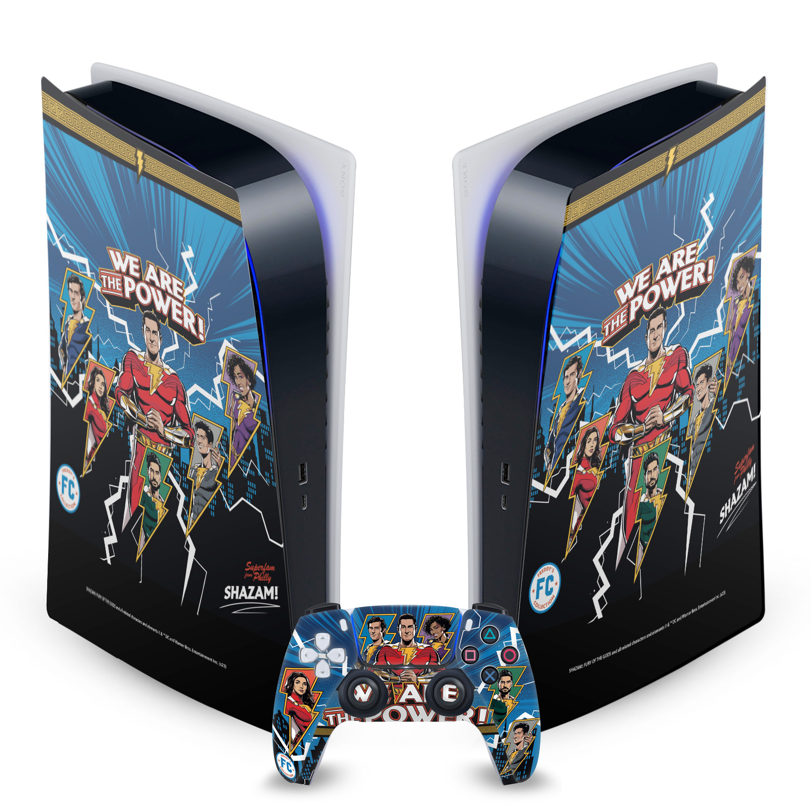 SHAZAM!: FURY OF THE GODS GRAPHICS VINYL SKIN SONY PS5 DIGITAL EDITION BUNDLE