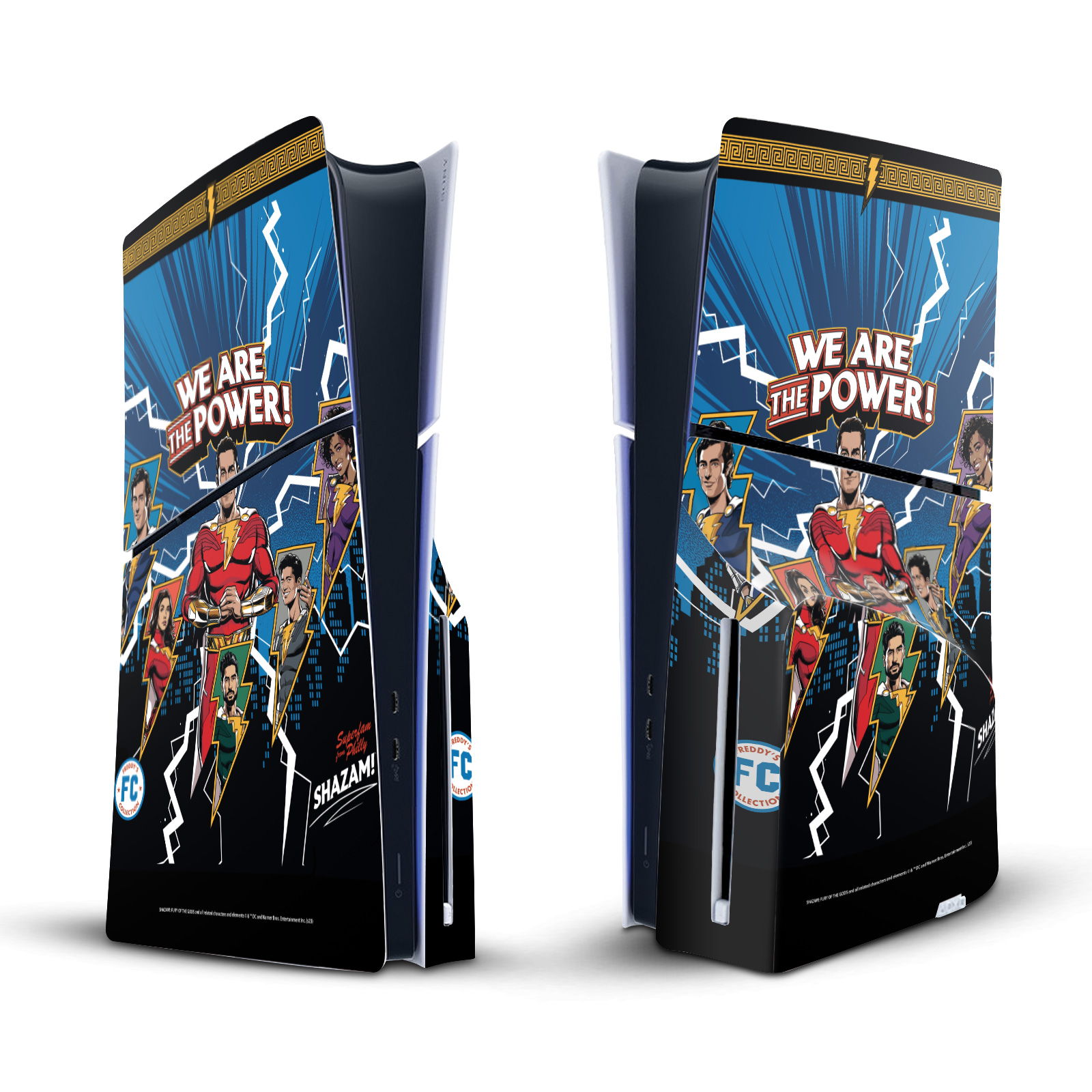 SHAZAM!: FURY OF THE GODS GRAPHICS VINYL SKIN FOR SONY PS5 SLIM DISC CONSOLE