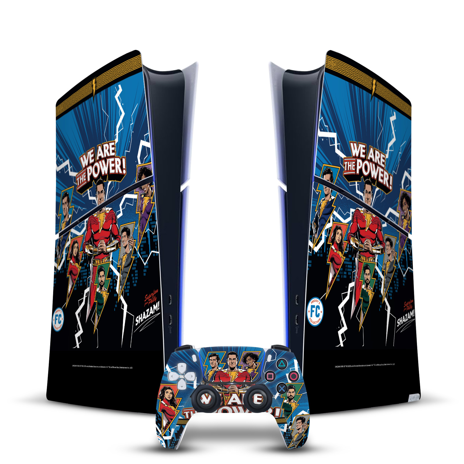 SHAZAM!: FURY OF THE GODS GRAPHICS VINYL SKIN DECAL FOR PS5 SLIM DIGITAL BUNDLE