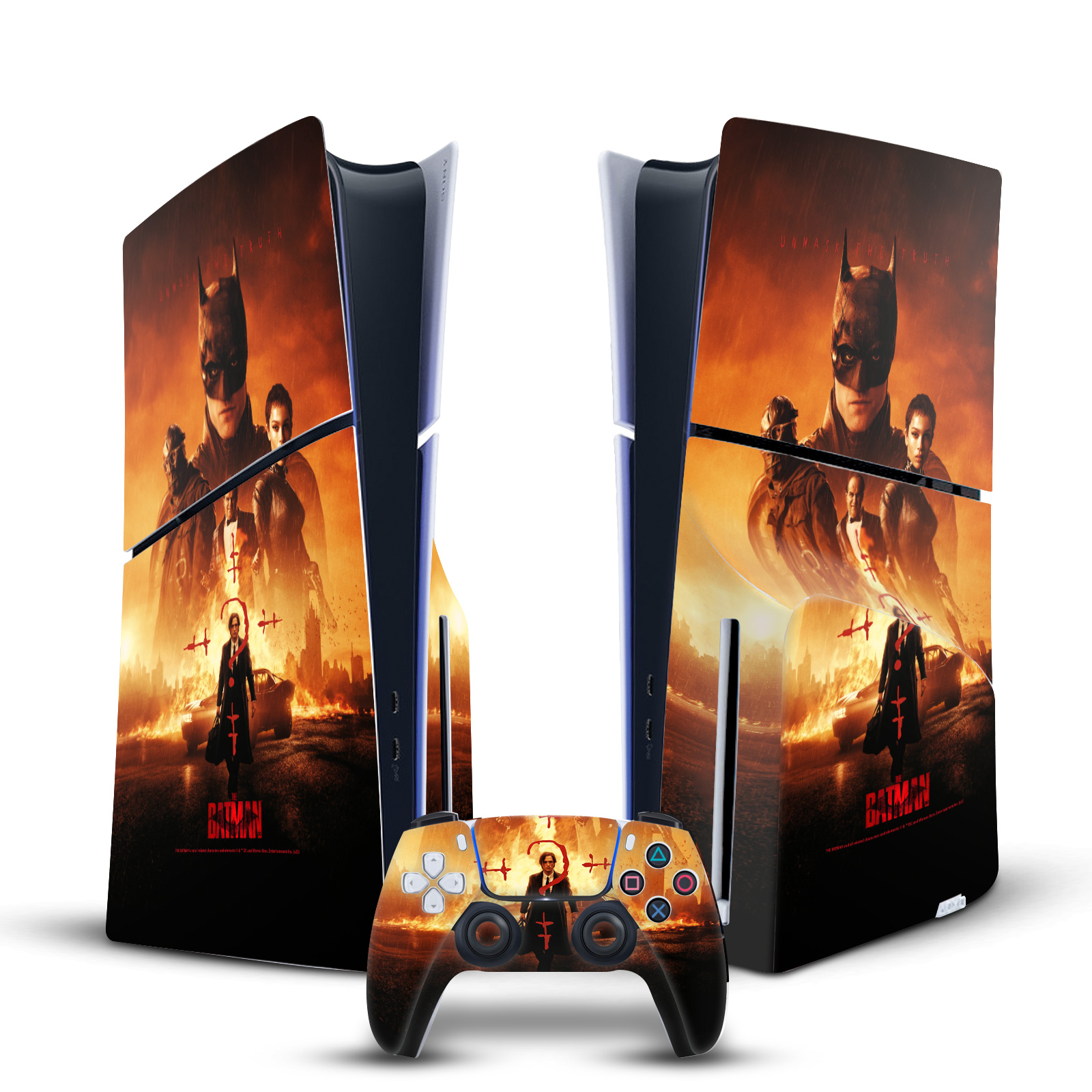 THE BATMAN NEO-NOIR AND POSTERS VINYL SKIN FOR SONY PS5 SLIM DISC EDITION BUNDLE