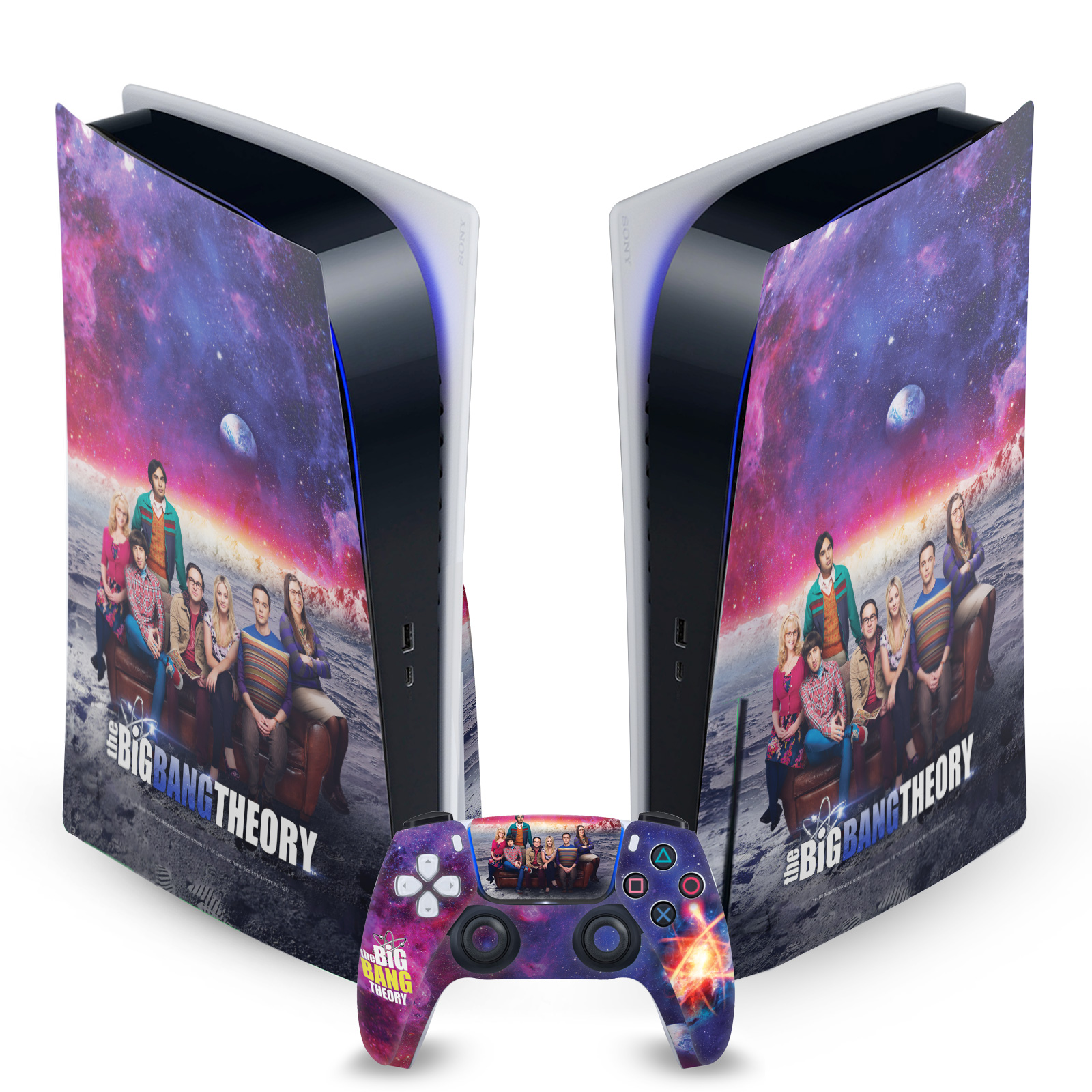 THE BIG BANG THEORY GRAPHICS VINYL SKIN DECAL FOR SONY PS5 DISC EDITION BUNDLE